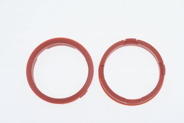 RKC Reifenstift 4X Zentrierringe Rot Felgen Ringe + 1x Reifen Kreide Fett Stift, Maße: 73,1 x 63,4 mm