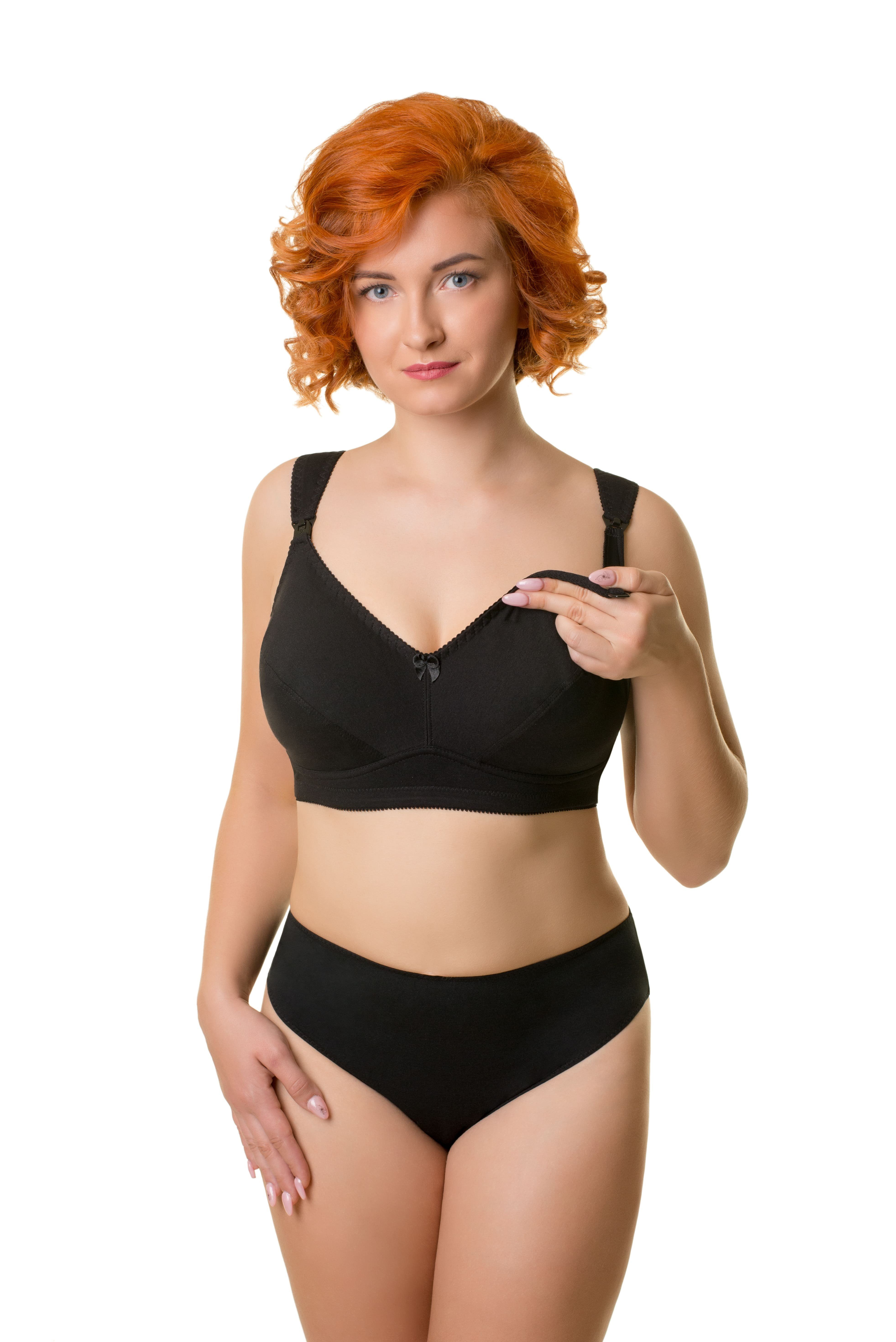 BaiBa Lingerie Still-BH ohne Bügel, aus Baumwolle, extra breite und gepolsterte Komfortträger