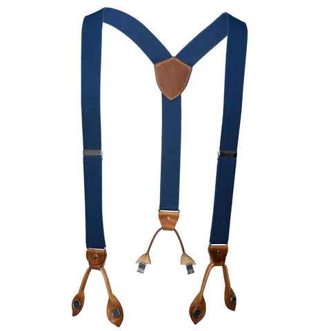 LLOYD Men’s Belts Hosenträger LLOYD-Hosenträger 35 mm Lederrückenteil und Roll-Clips 13-blau 120