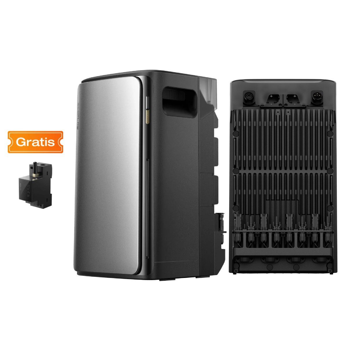 Ecoflow Balkonkraftwerk 900W EcoFlow Stream Ultra All-in-One Speicher mit Halterungen, (2xJaSolar Full Black 450W und 1xSmart Meter im Lieferumfang enthalten), 2000 W Solareingang (4 MPPTs) mit integriertem Mikro-Wechselrichter