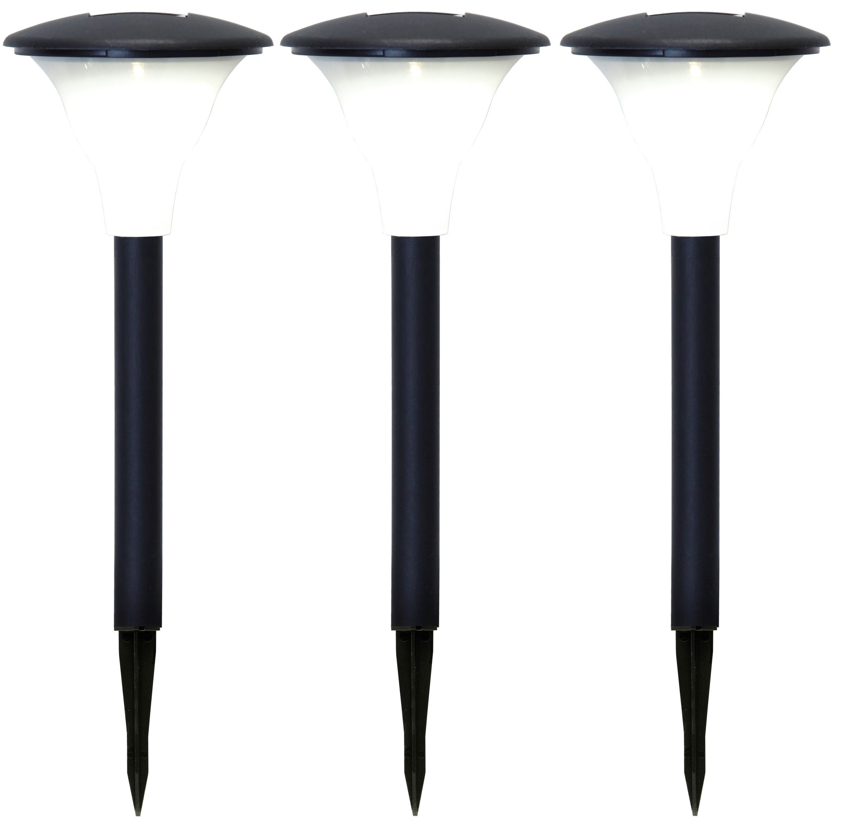 STAR TRADING LED Solarleuchte Best Season Solar-Pathlights, 3er Set, LED warmweiß