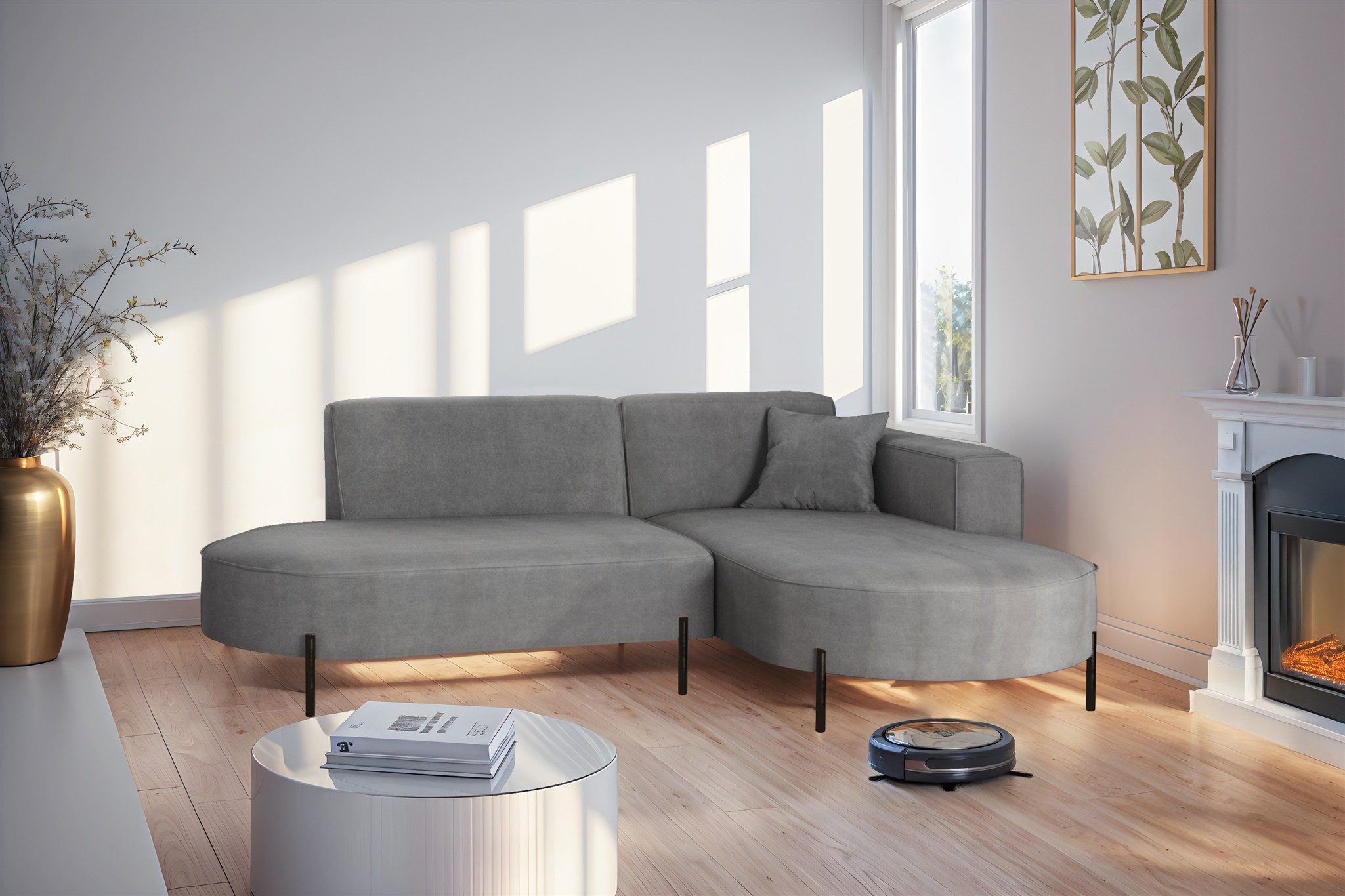 Ecksofa Sofa VALENCIA XS in Stoff Noel