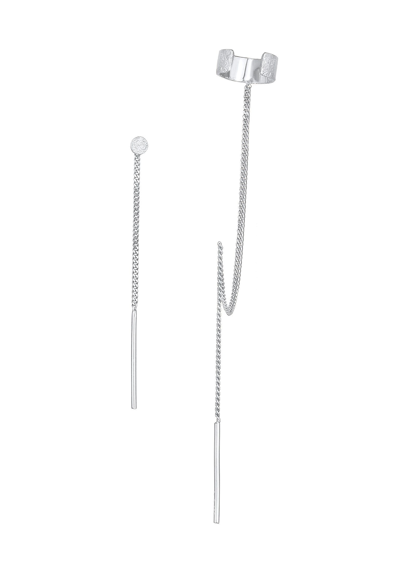 Elli Paar Ohrhänger Set Earcuff Durchzieher Gehämmert 925 Silber, Plättchen günstig online kaufen