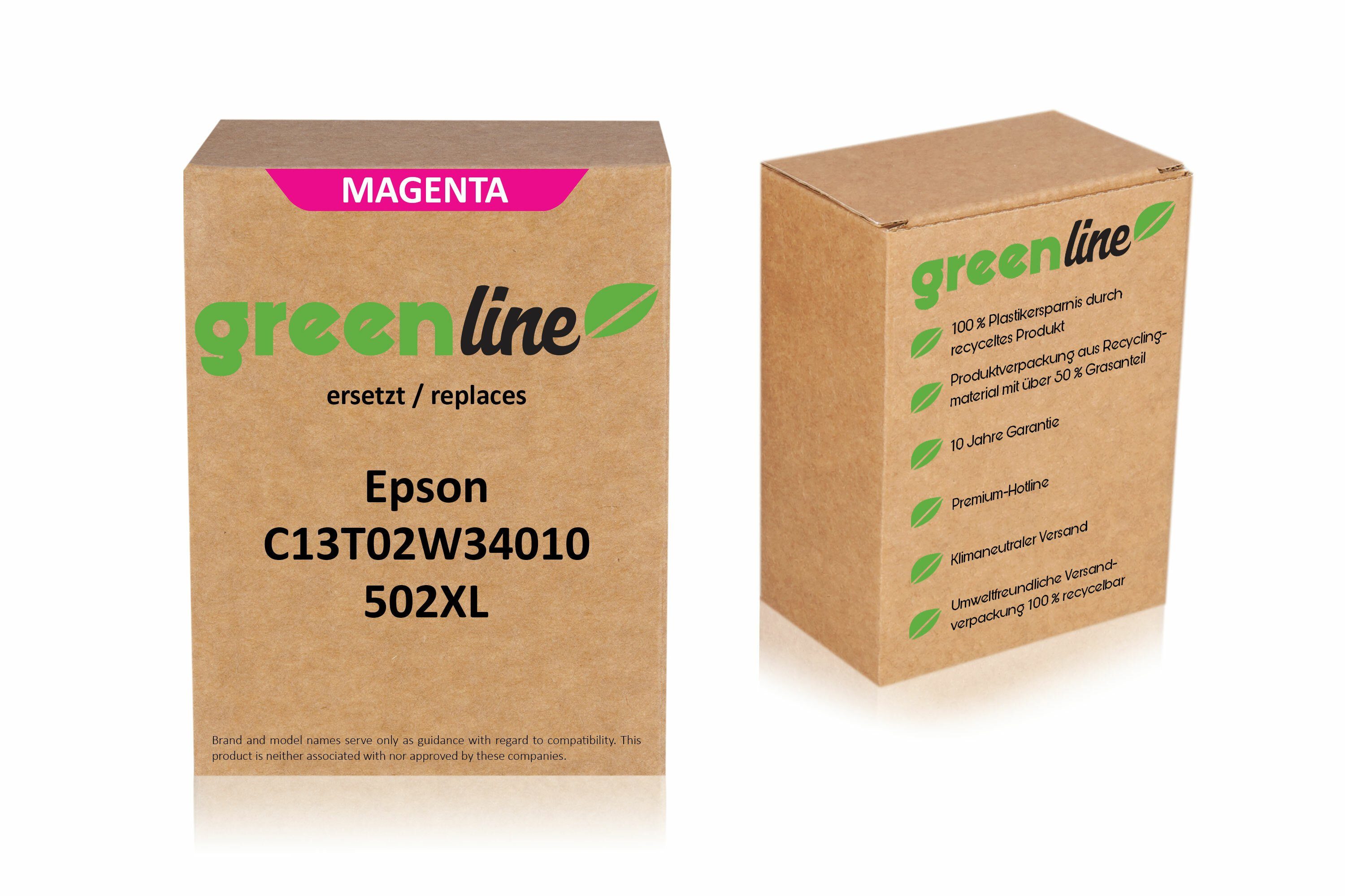 Inkadoo greenline ersetzt Epson C 13 T 02W34010 / 502XL Tintenpatrone