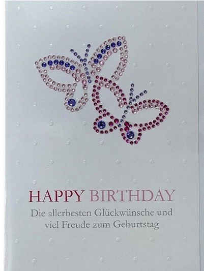 HOME FASHION Geburtstagskarten Schmetterling- Geburtstagskarte - hochwertig Karte mit Umschlag
