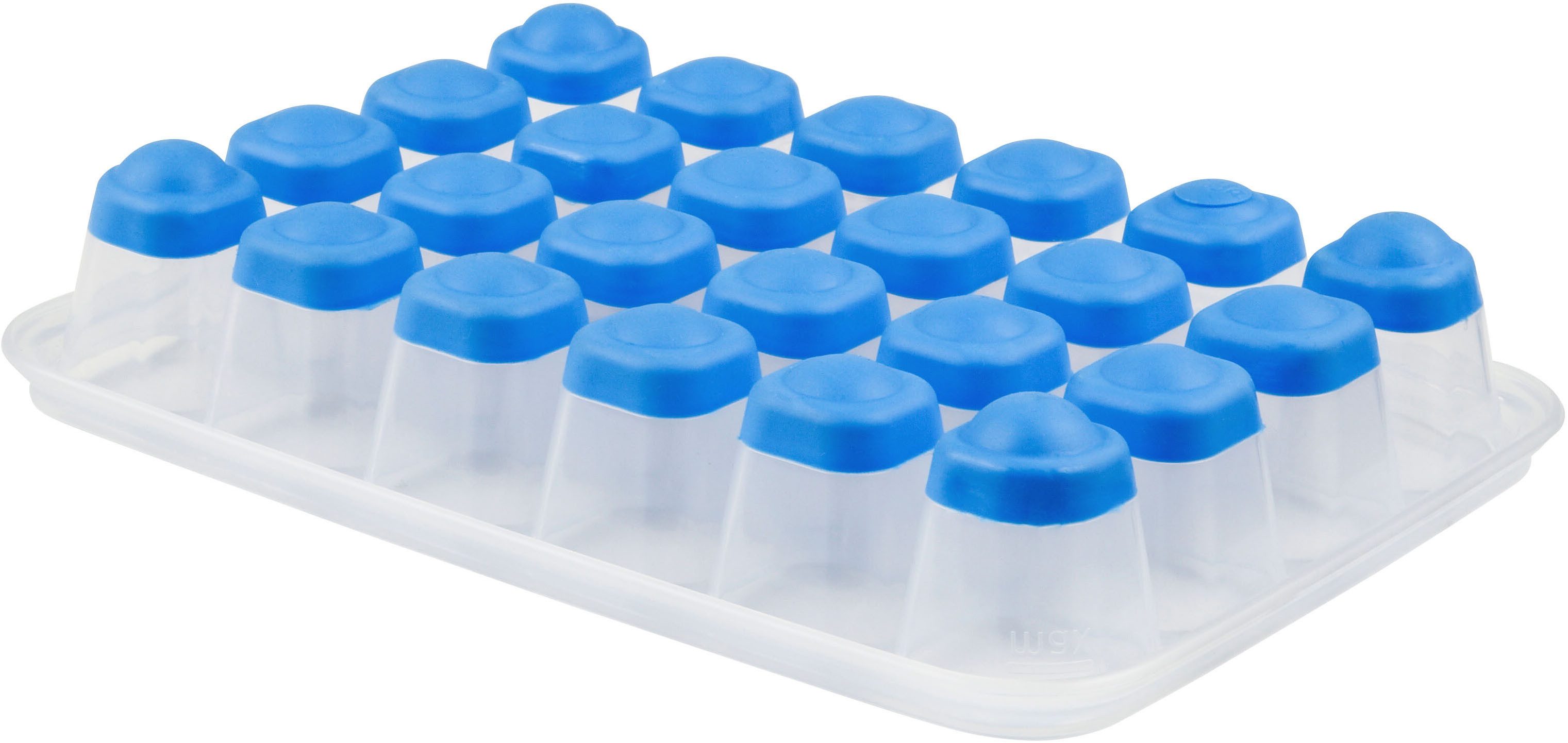 Emsa Eiswürfelbehälter Clip & Close, Polyprophylen (PP), (2-tlg), 24 Eiswürfel, flexibler Boden, dicht, auslaufsicher, spülmaschinenfest