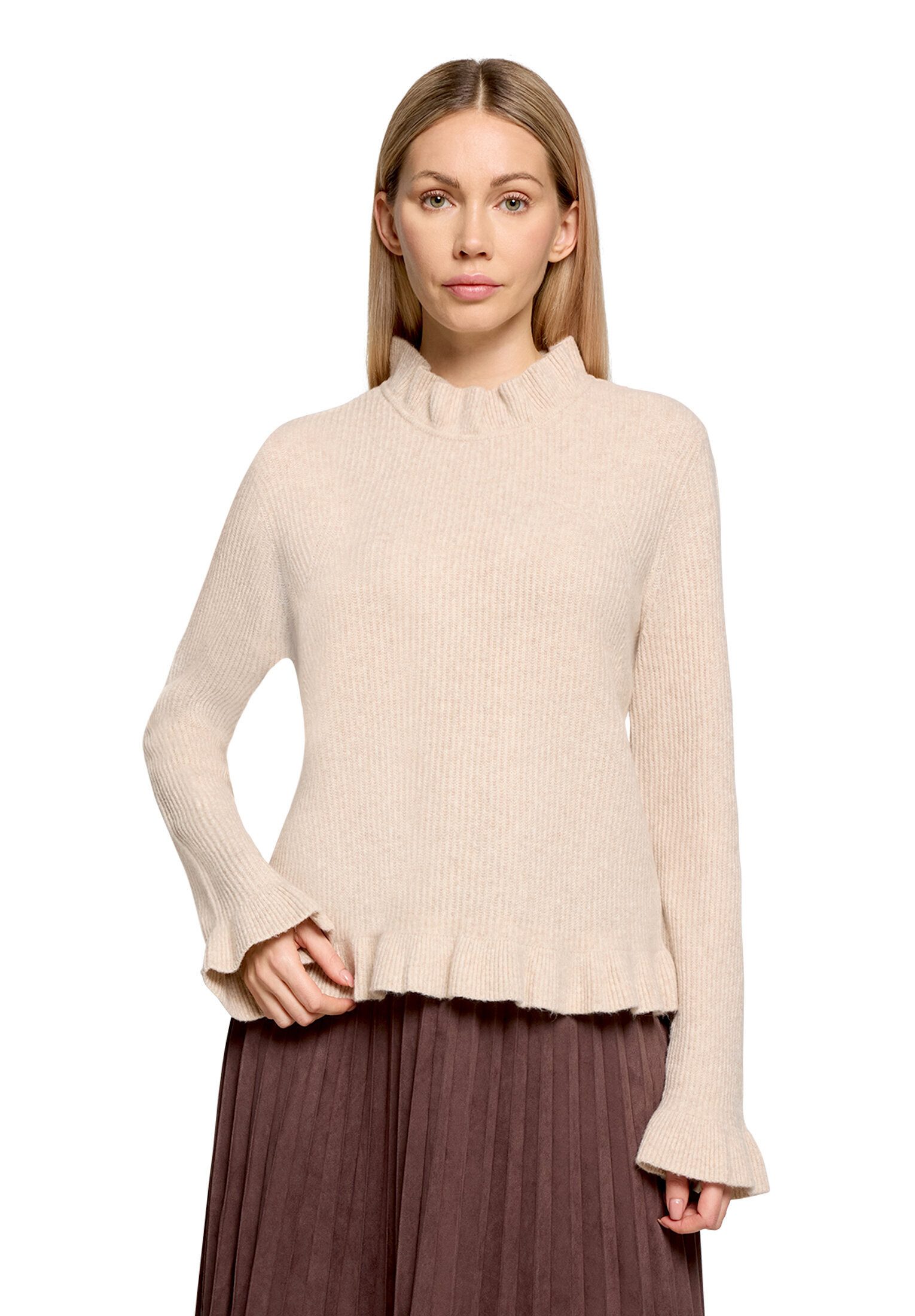 Strickpullover Damen mit Stehkragen