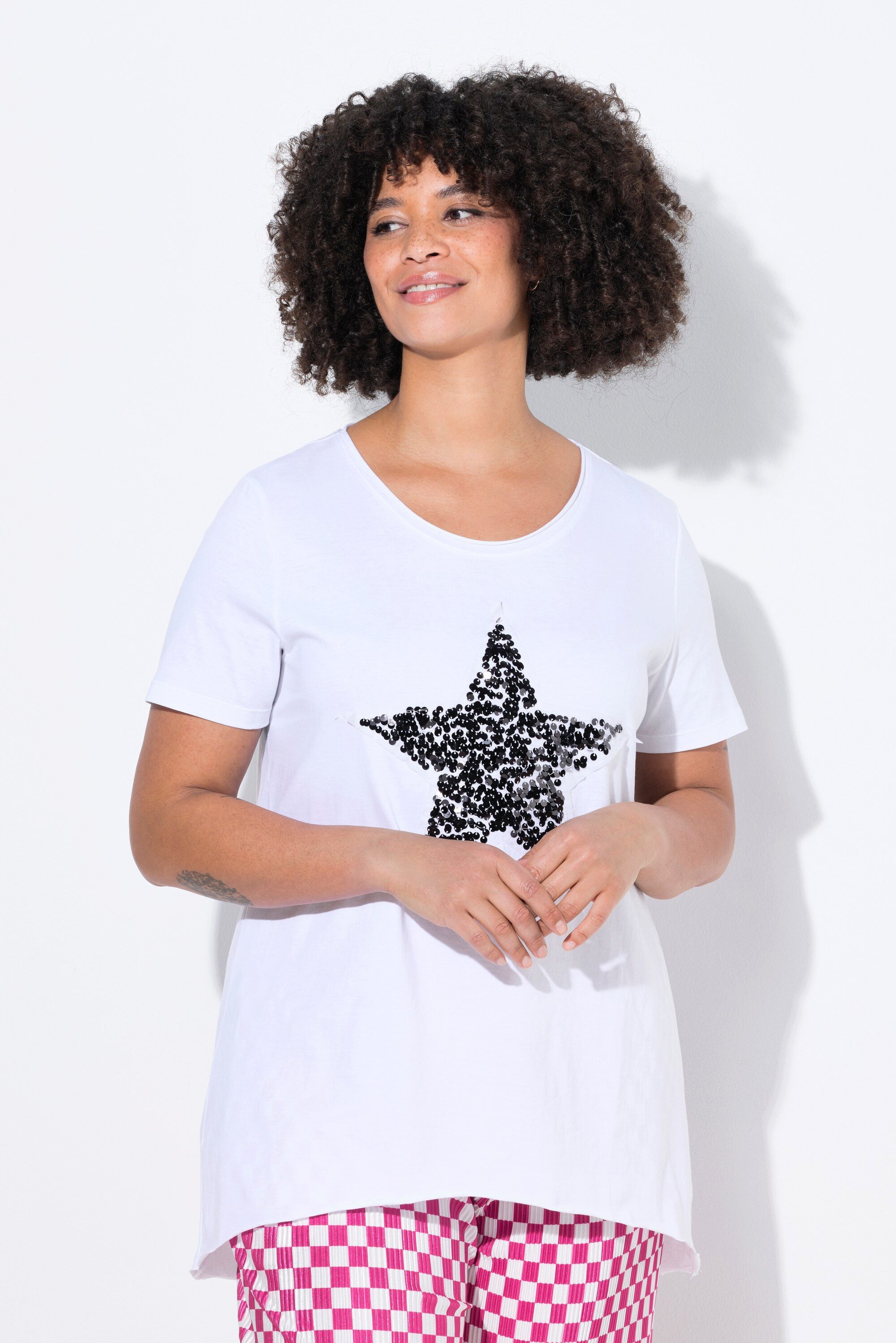 Angel of Style T-Shirt T-Shirt A-Linie Pailletten-Stern günstig online kaufen