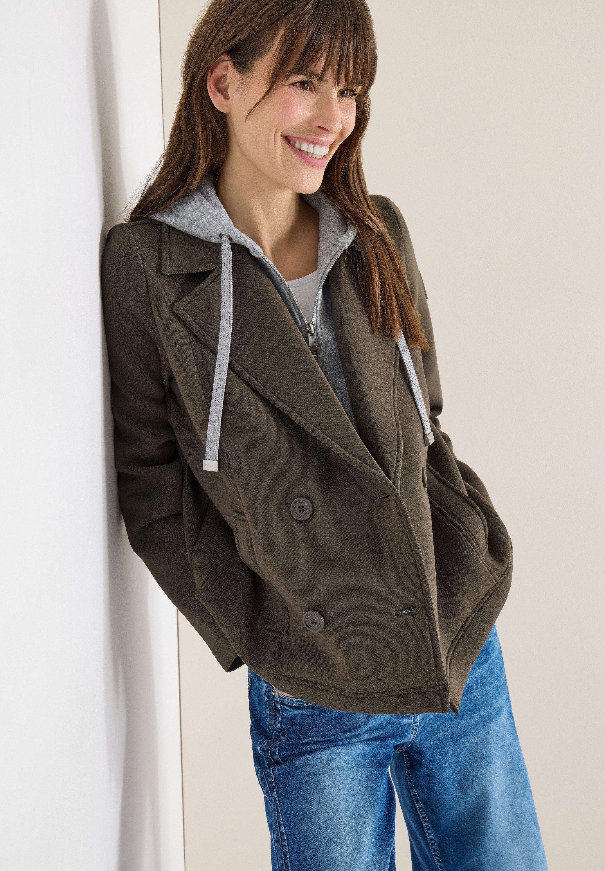 CECIL Cabanjacke mit Reverskragen und Kapuze günstig online kaufen