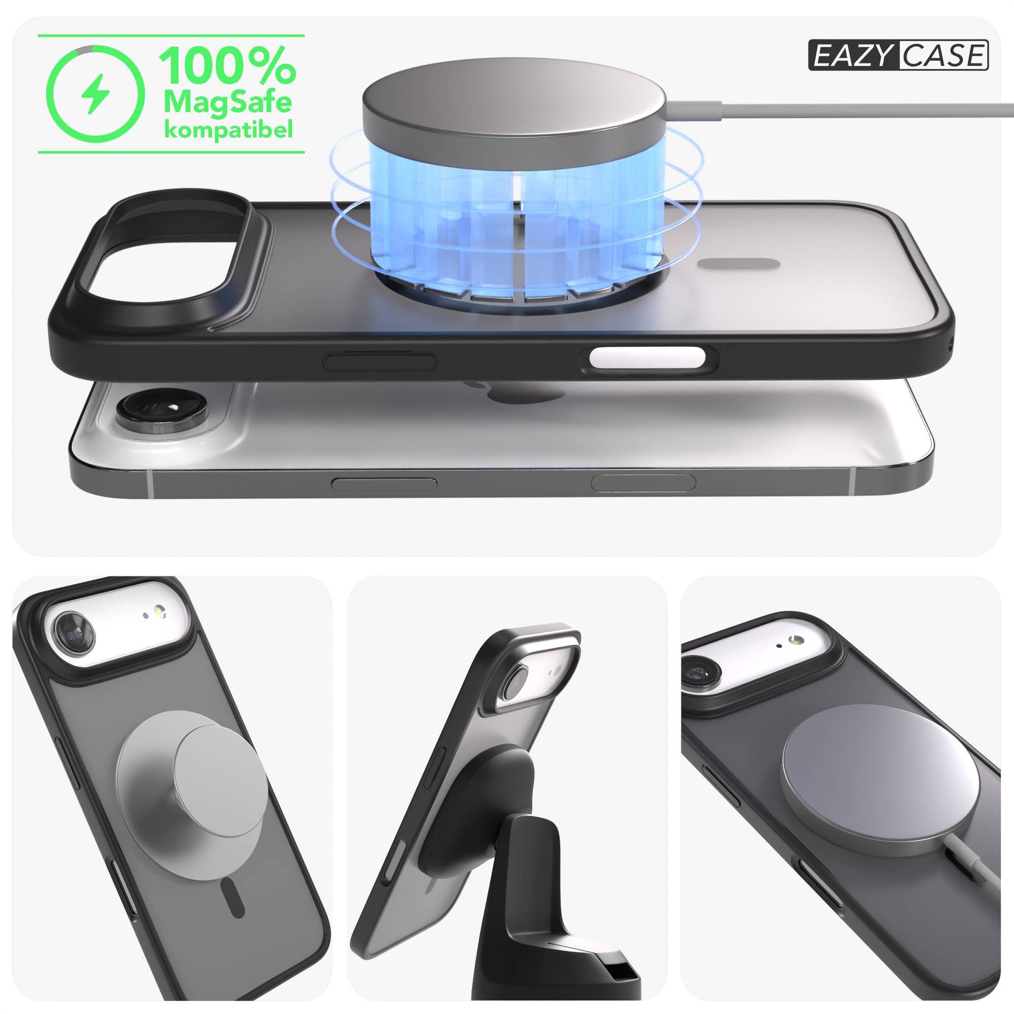 EAZY CASE Handyhülle Outdoor Case MagSafe für Apple iPhone Air 6,5 Zoll, Outdoor Handy Hülle Slim Cover Silicon Case Bumper Outdoorcase Schwarz