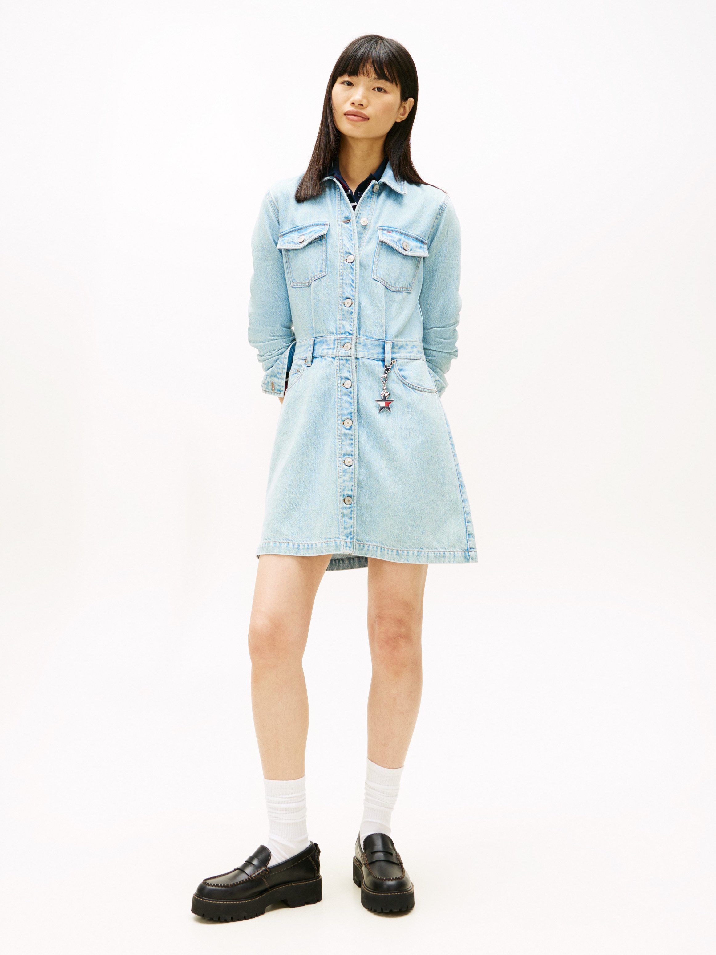Tommy Jeans Jeanskleid MINI TRUCKER DENIM DRESS