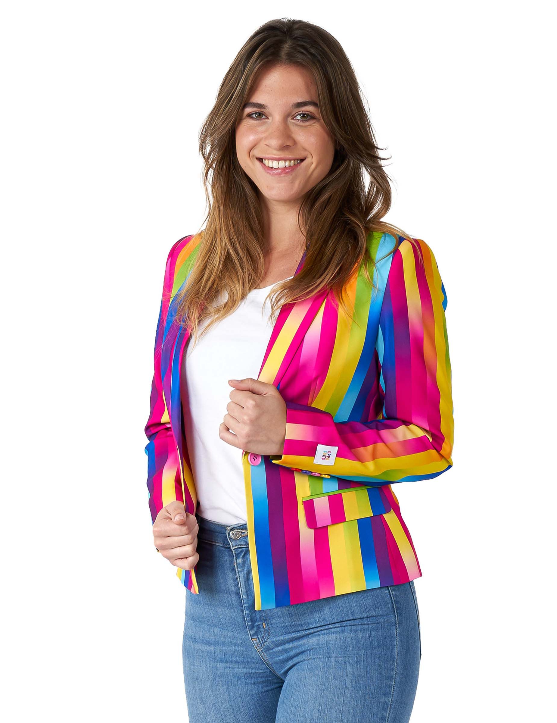 Kostüm Regenbogen Blazer für Damen Suitmeister Jacke