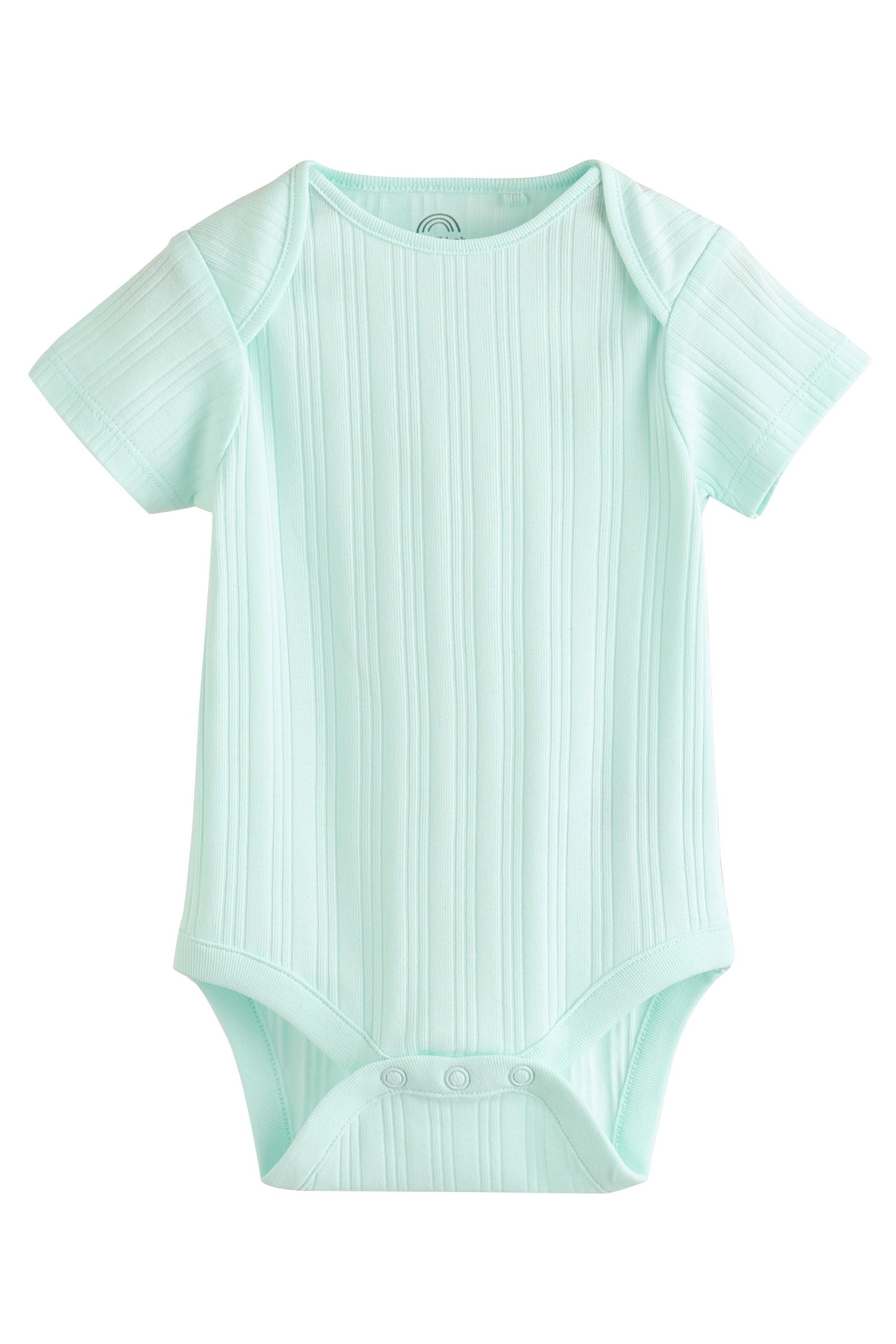 Next T-Shirt-Body Gerippte Kurzarm-Babybodys 100 % Baumwolle, 5 Stk. (5-tlg)