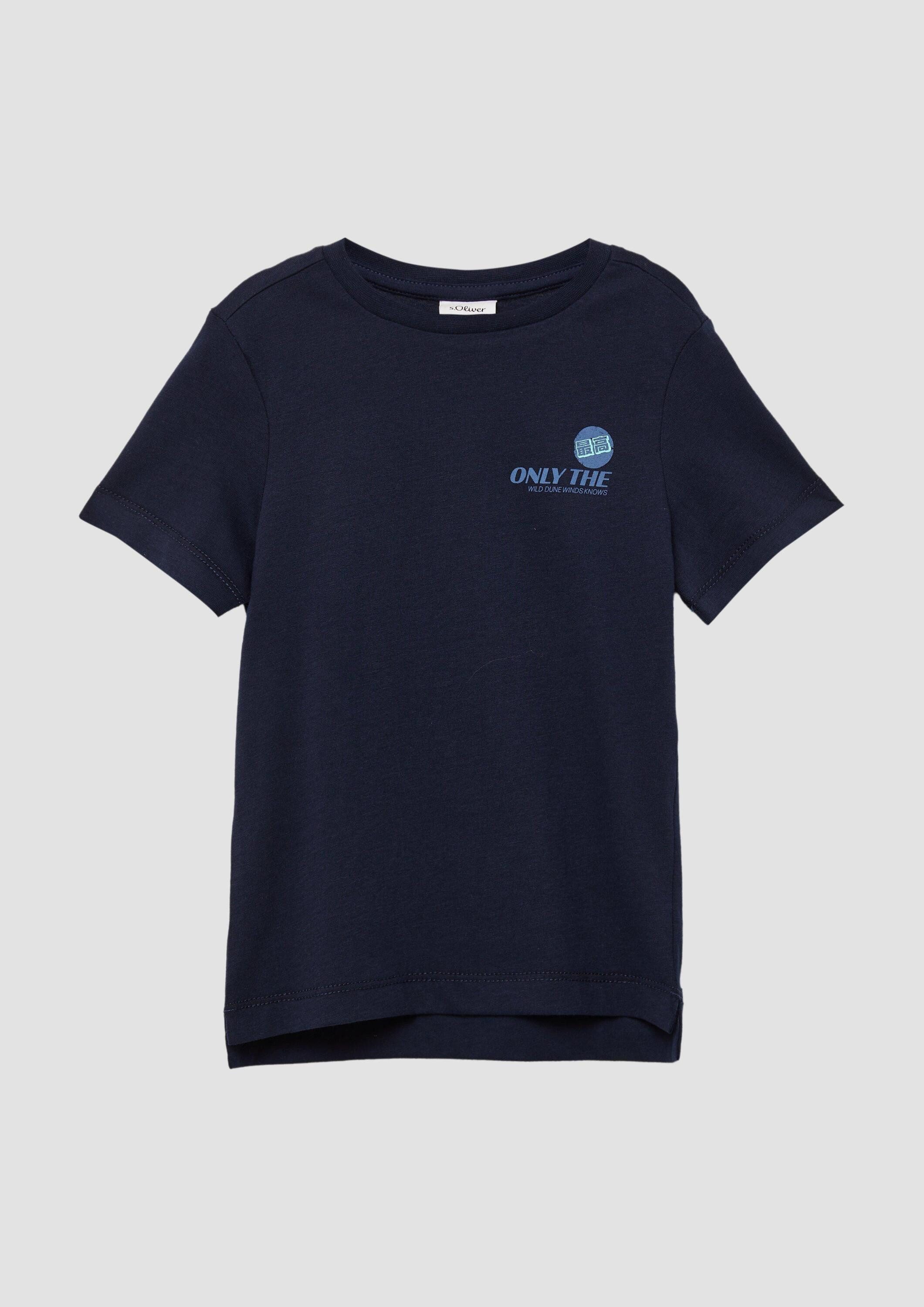 s.Oliver Kurzarmshirt T-Shirt Jerseyshirt aus Baumwolle mit Front- und Rückenprint
