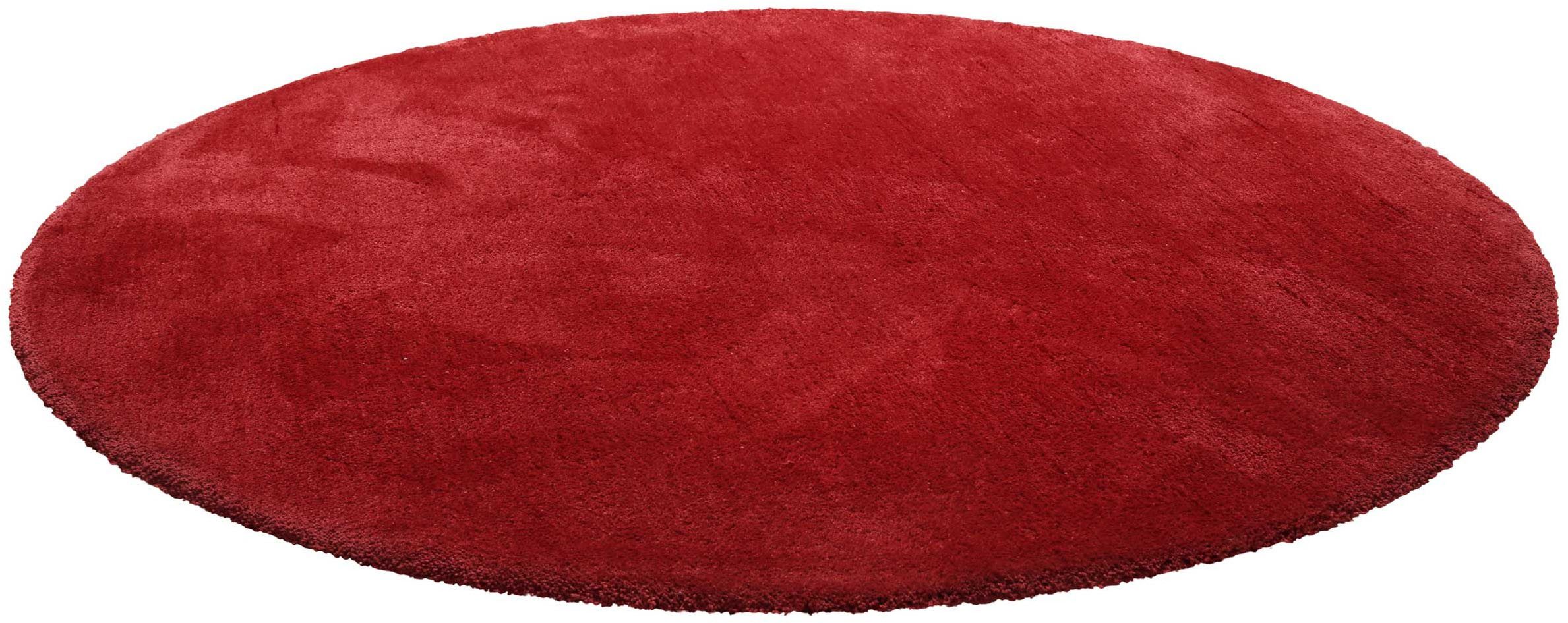 Homie Living Teppich Pisa, rund, Höhe: 25 mm, Hochflor, Microfaser, uni, weich, Shaggy, Wohnzimmer, Schlafzimmer