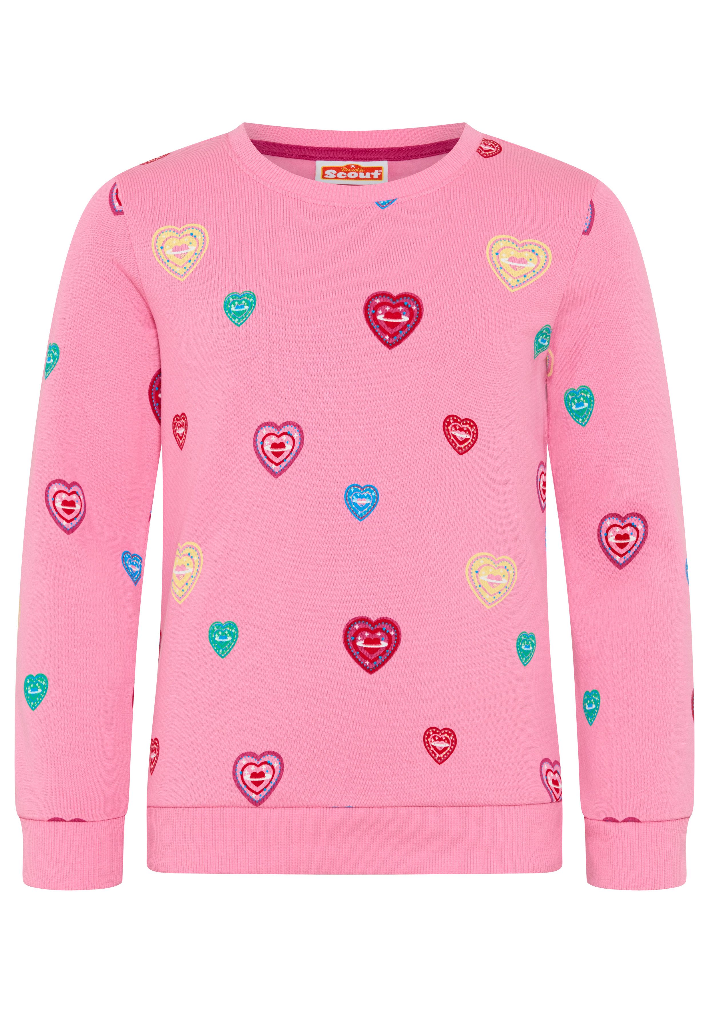 Scout Sweatshirt Shirt in süßem Herzen-Allover - NEU von SCOUT Allover gemustertes Sweatshirt, hüftlange Basic-Passform – Bild 4 von 5