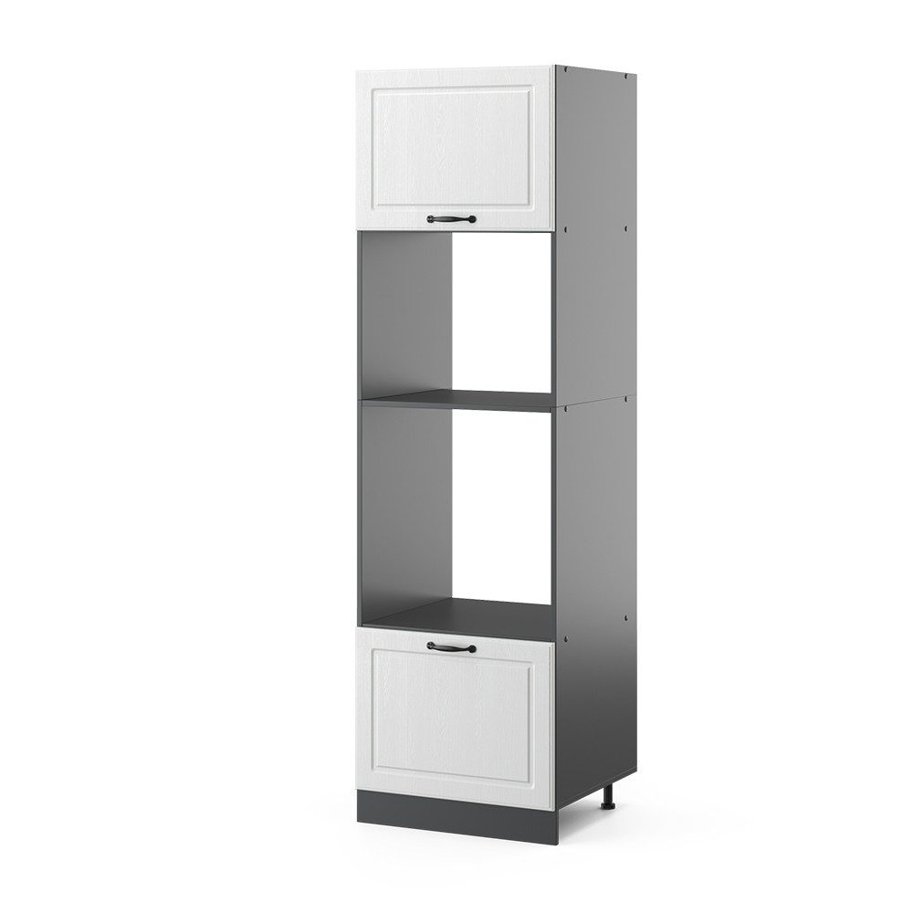 Vicco Mikrowellenumbauschrank R-Line, Weiß Landhaus/Anthrazit, 60 günstig online kaufen