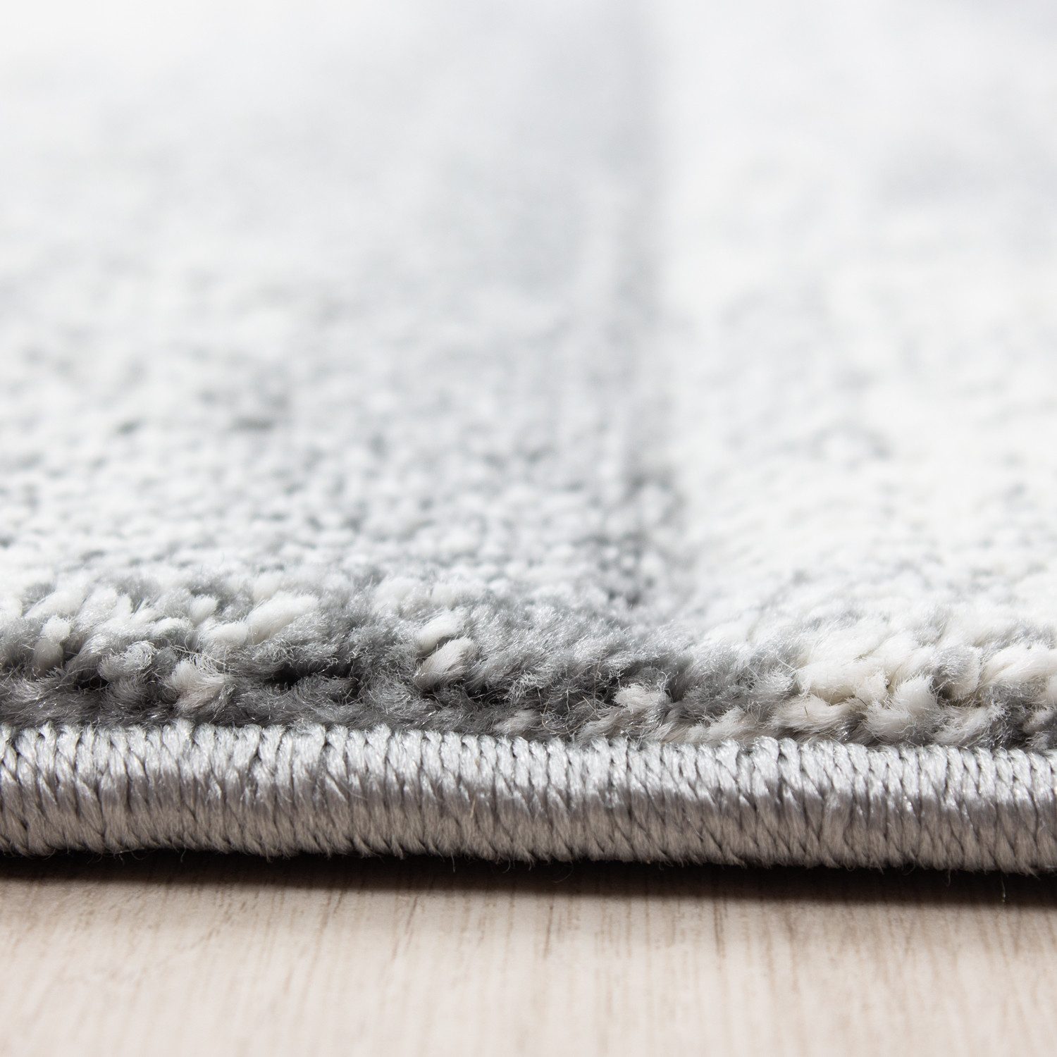 Carpettex Frisé-Teppich Kariert Design, Läufer, Höhe: 13 mm, Designer Wohnzimmer Teppich Kurzflor Konturenschnitt Kariert Design