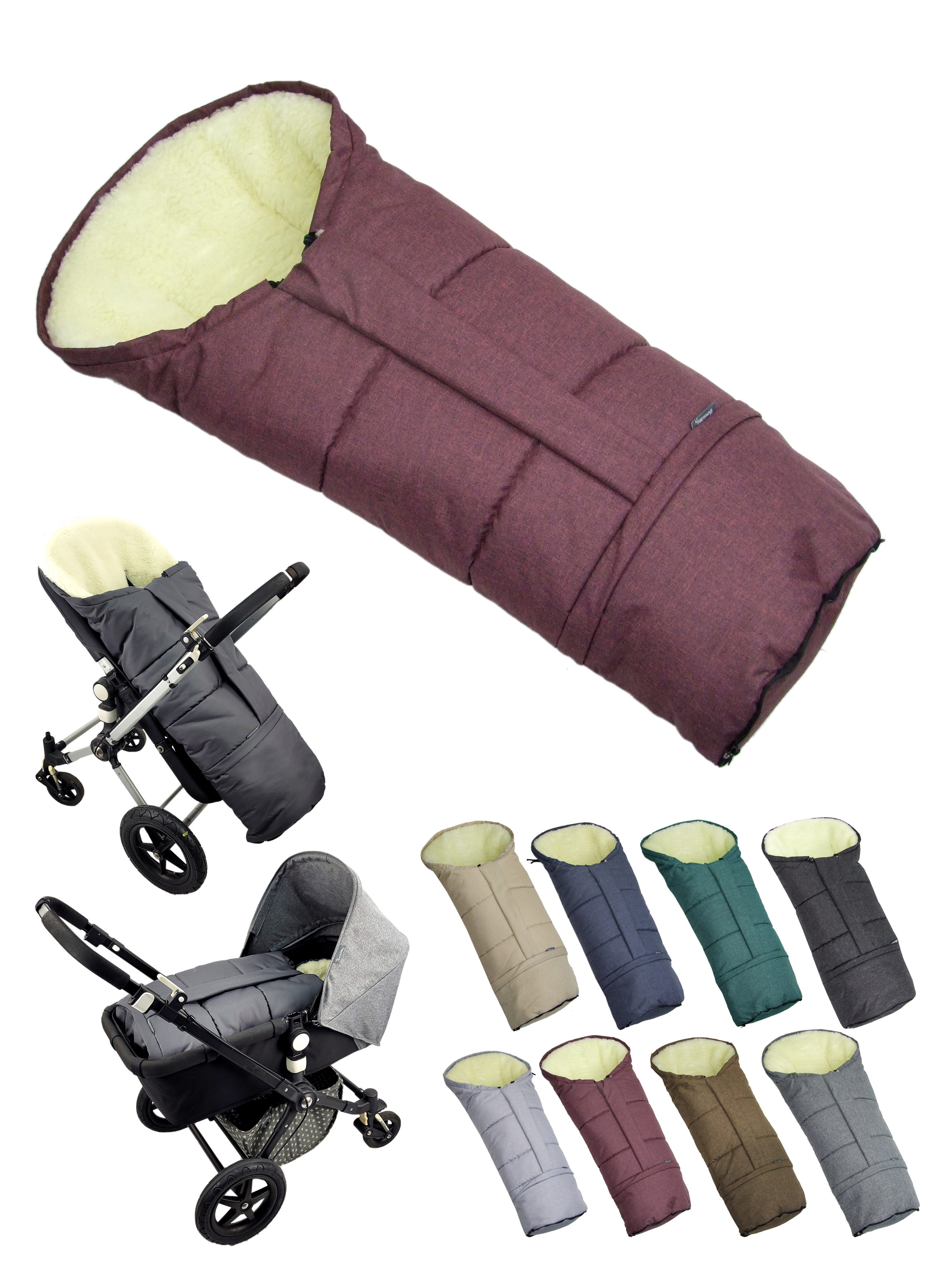 BambiniWelt by Rafael K. Fußsack Winterfußsack Fußsack für Kinderwagen Buggy mumienform Wolle MELIERT, universal für Kinderwagen, Buggy, Jogger, Schlitten