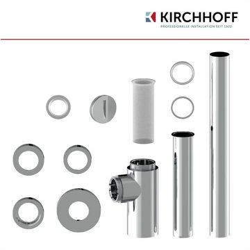 Kirchhoff Siphon Design Flaschensiphon inkl. Reinigungsöffnung, Röhrengeruchsverschluss für Waschbecken/Waschtische