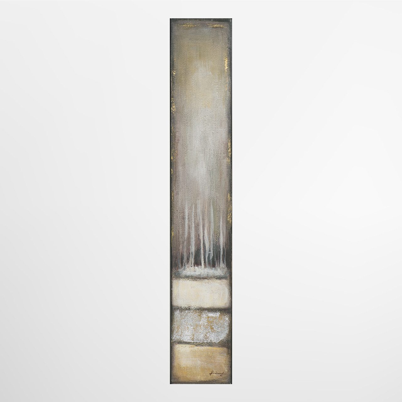ArtUniverse Gemälde Schlanke Komposition Sandfarbene Farbfelder 25 x 150 cm, Abstrakt