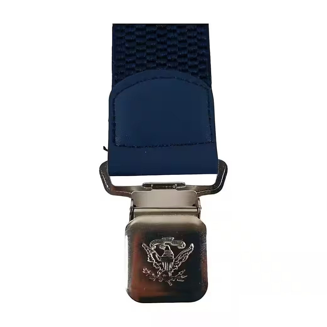 Ware aus aller Welt Hosenträger blau starke Y Hosenträger 40 mm breit mit starke Krallenclips