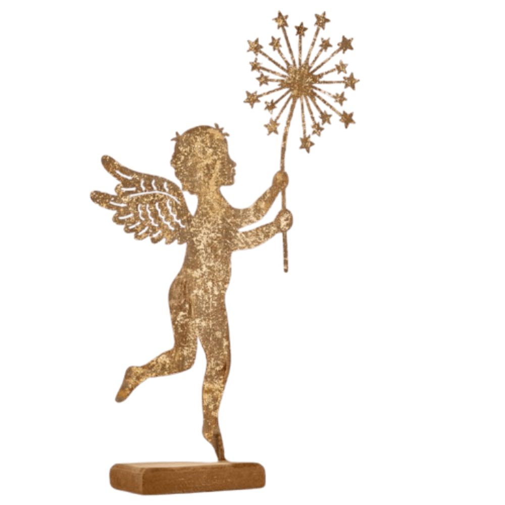 Home-trends24.de Dekofigur Engel Gold Weihnachtsdeko Deko Winter Figur Engelchen Tischdeko 30 cm