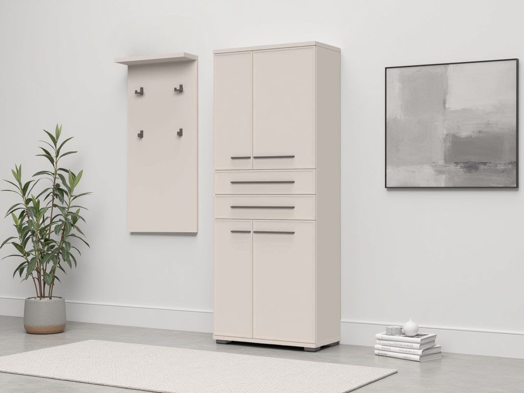 Places of Style Garderobenschrank Opera, Kleiderschrank (1-St., (H/B/T): 194/76/36cm) UV-lackiert, hochwertige Beschläge, Soft-Close Funktion