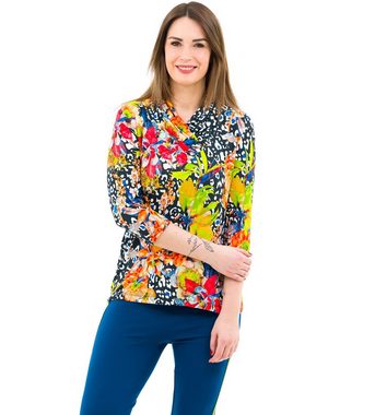 incasual 3/4-Arm-Shirt Wasserfallshirt figurumspielend mit abstraktem Blumendruck