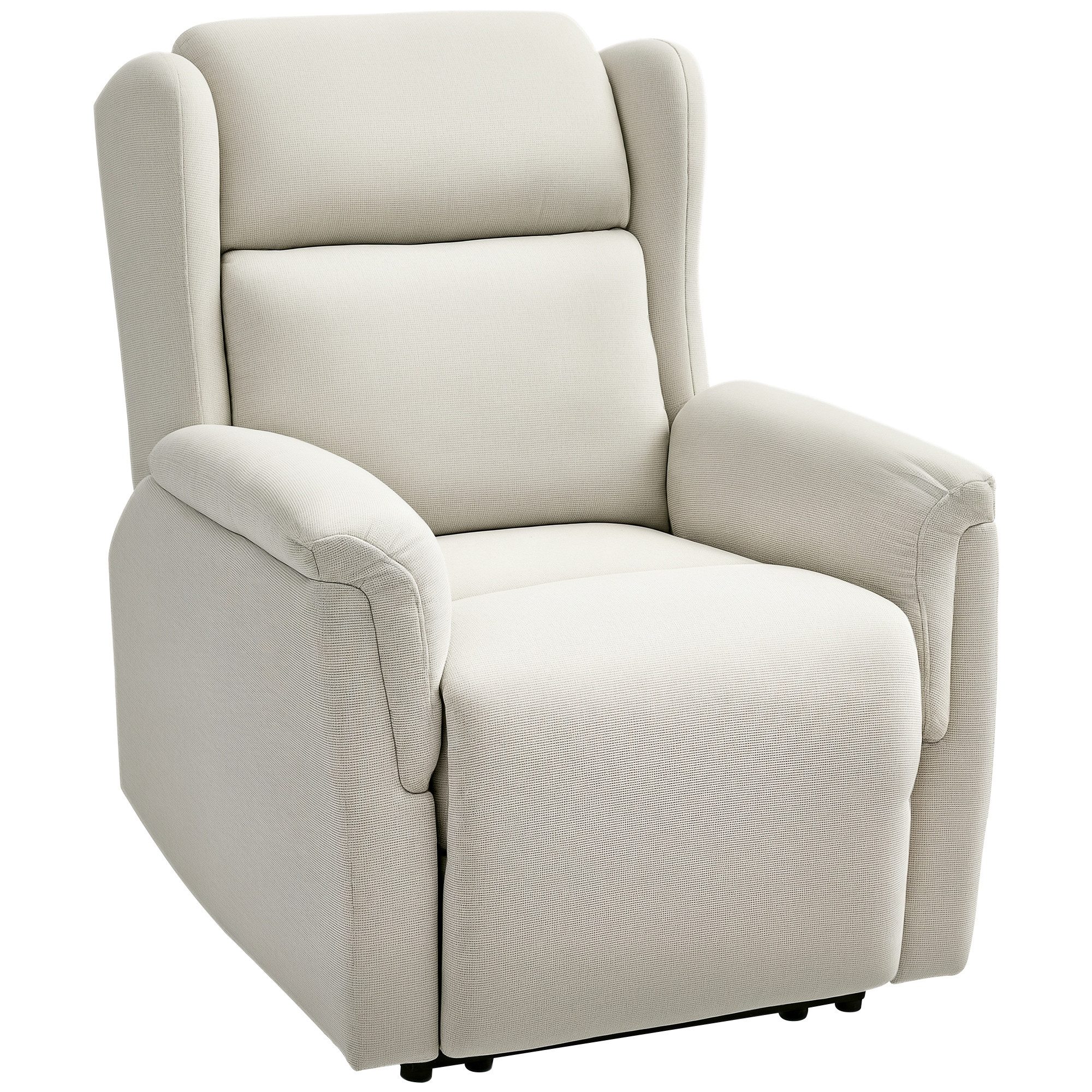 HOMCOM Relaxsessel Fernsehsessel mit Liegefunktion (TV-Sessel mit Taschenfederkern, 1-St., Ruhesessel), für Wohnzimmer, Schlafzimmer, Beige