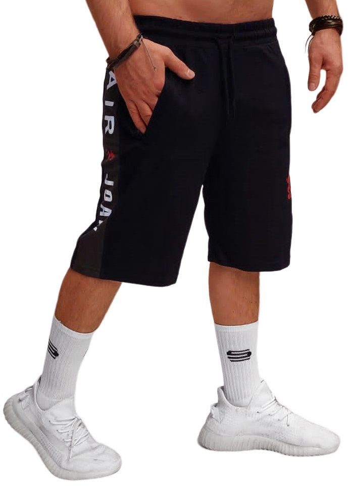 RMK Shorts Capri 3/4 shorts Fitness (1006) Short uni Schwarz Bermuda kurz tarn Hose sport Herren Sommer