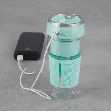 MAXXMEE Smoothie-Maker Mini-Mixer, 60 W, 2GO 300 ml mint