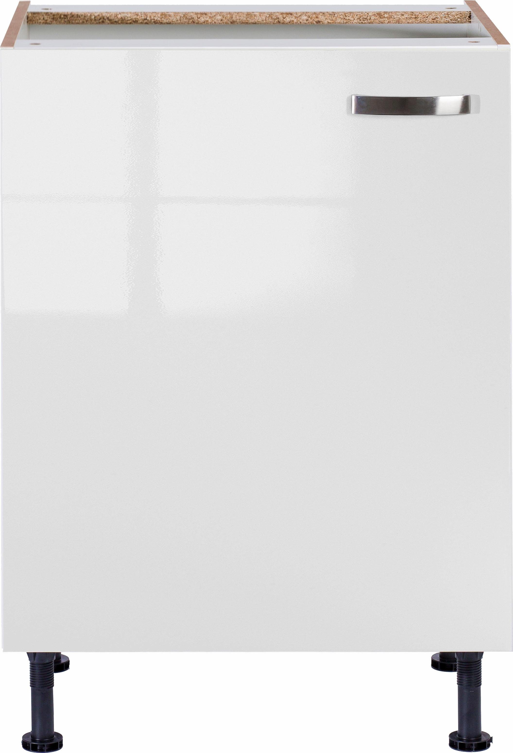 Unterschrank cm | OPTIFIT Glanz/weiß weiß Breite 60 Cara weiß