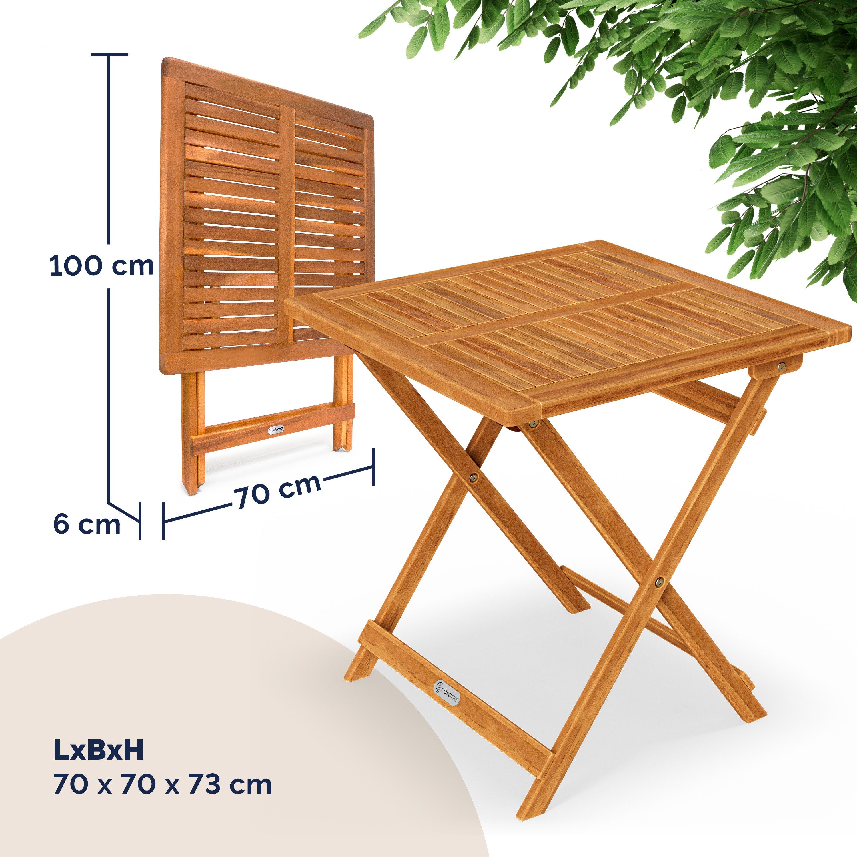 Casaria Balkonset, (3-tlg), Set 2 Personen Holz FSC®-zertifizierte Stühle 160kg Belastbar Balkon