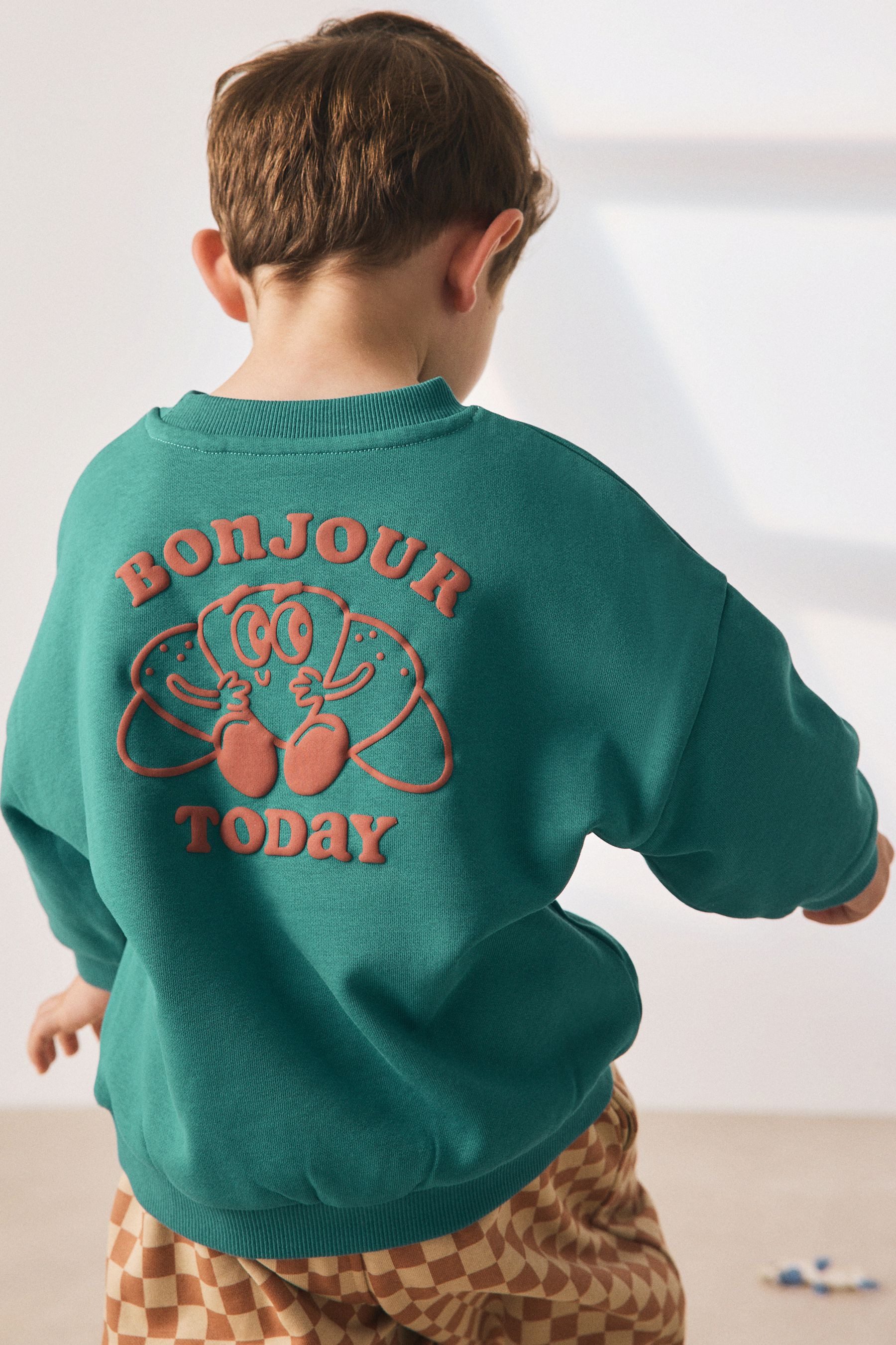 Next Sweatanzug Gemusterte Jogginghose und Sweatshirt im Set (2-tlg) – Bild 4 von 5