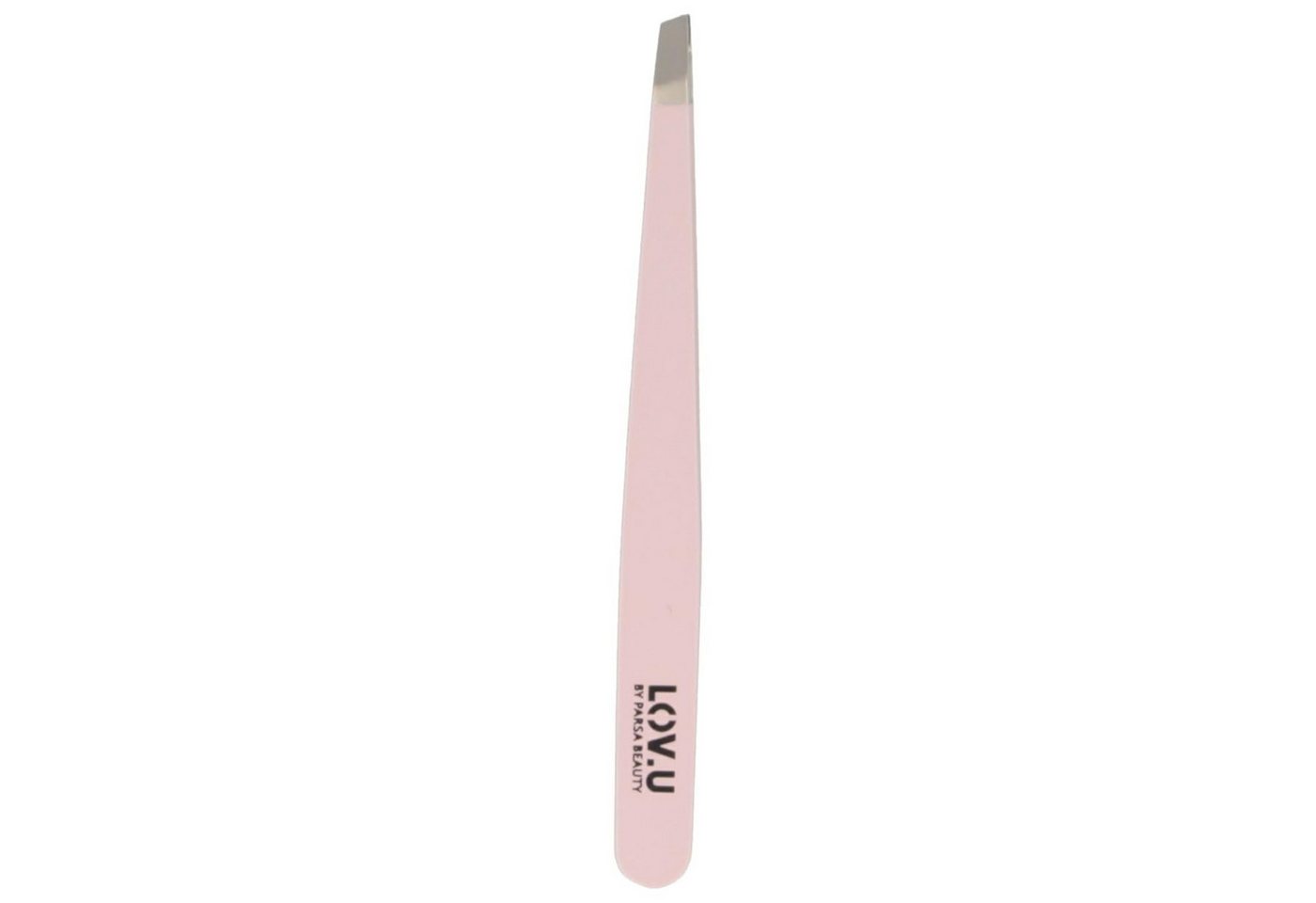 PARSA Beauty Augenbrauenpinzette LOV.U Pinzette in Rosa aus Edelstahl mit präziser Schrägspitze