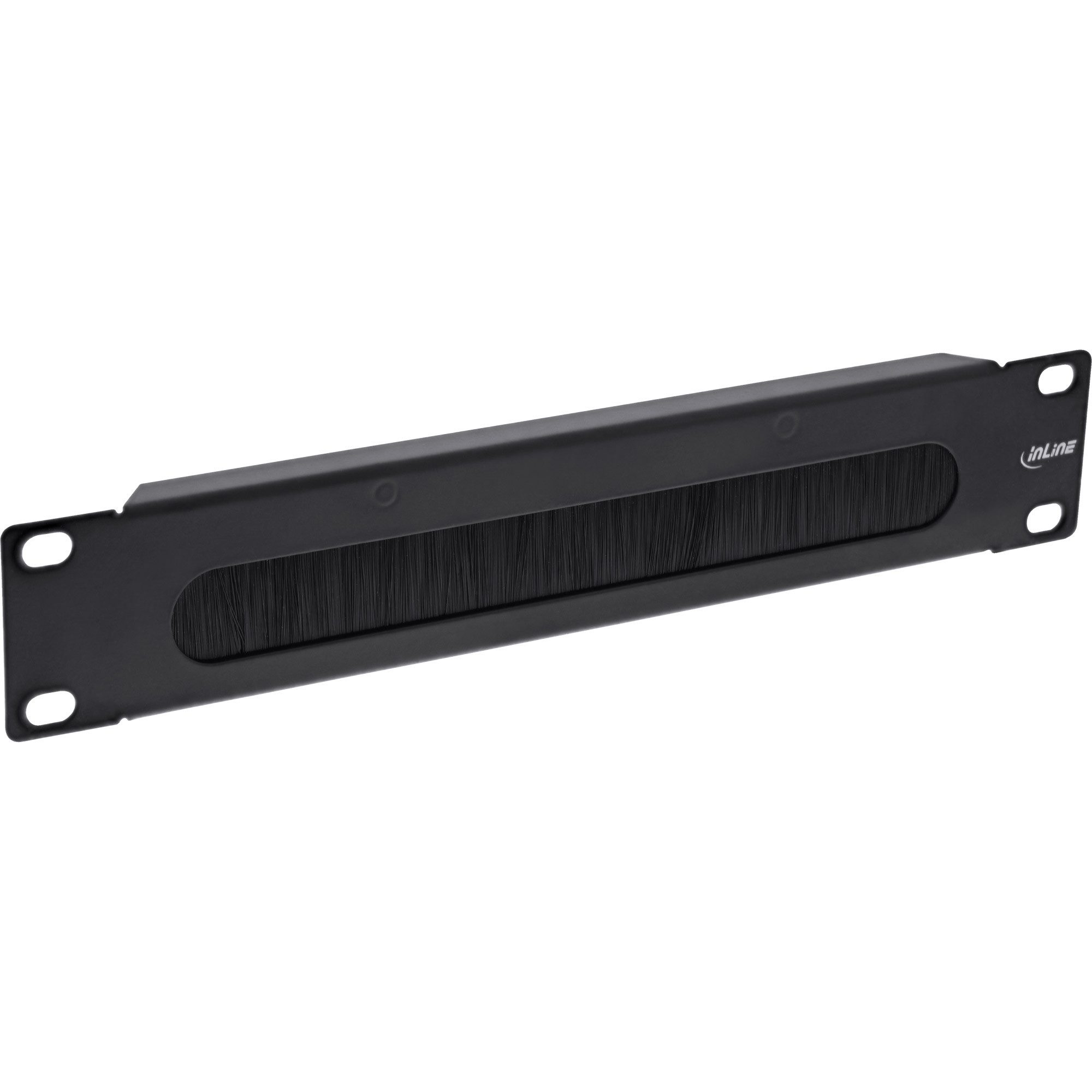 InLine® 10" Kabel Durchführungsplatte mit Bürste 1HE RAL 9005 schwarz Netzwerk-Patch-Panel