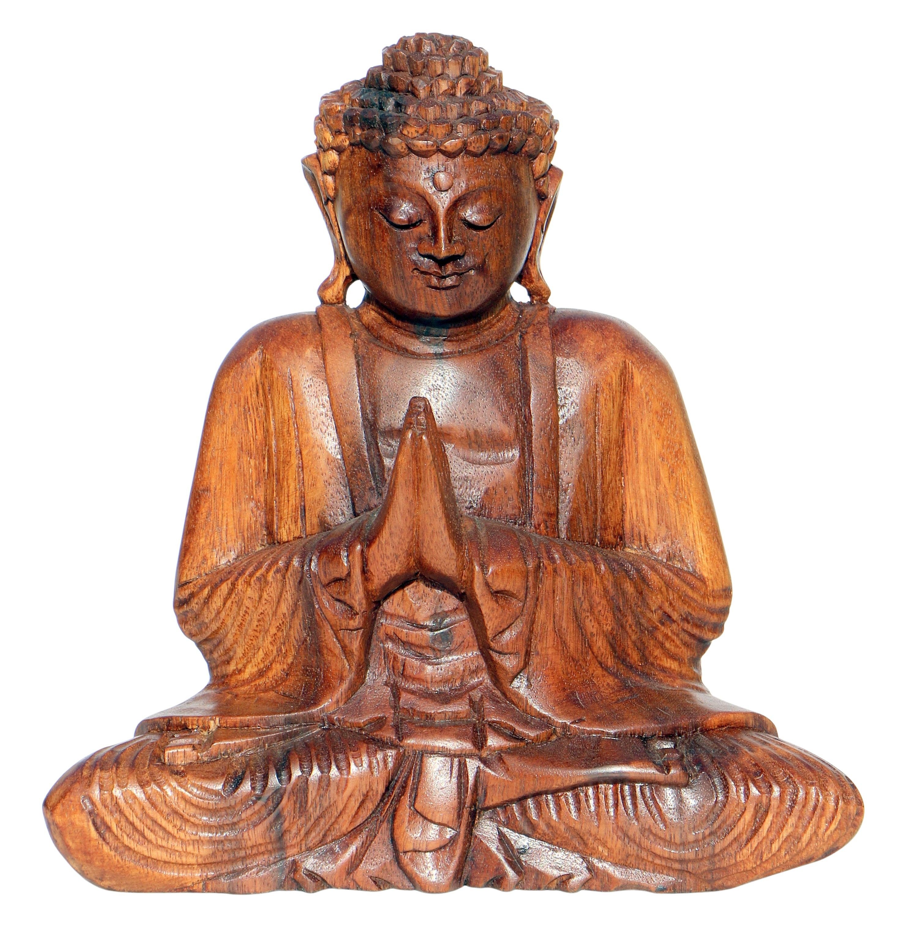 Wogeka Buddhafigur Meditation Gebet Buddha Holz-Figur günstig online kaufen