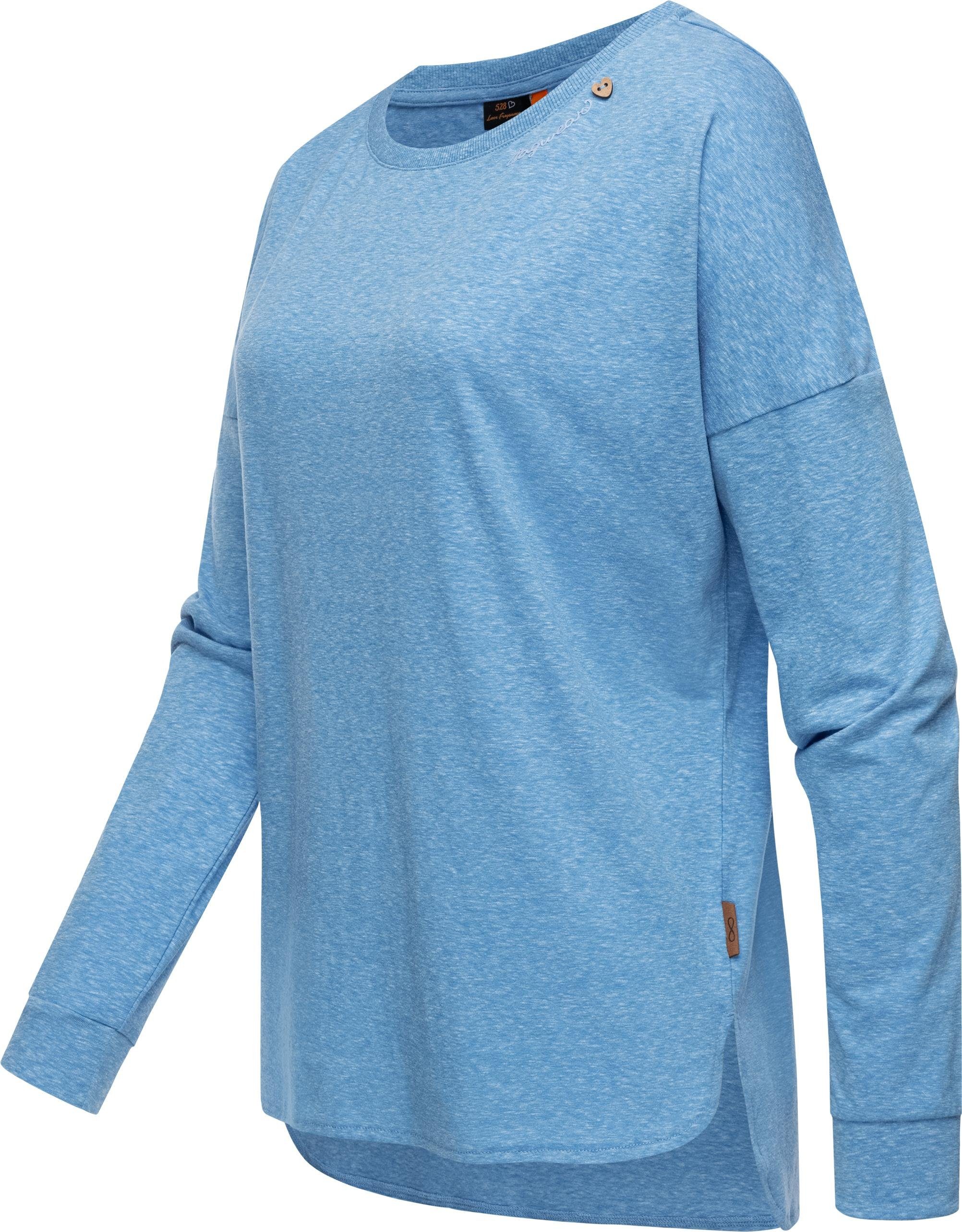 Ragwear Langarmshirt Shimona Long stylisches Damen Shirt in melierter  Optik, Top mit überschnittenen Schulternähten und abgerundetem Saum | V-Shirts