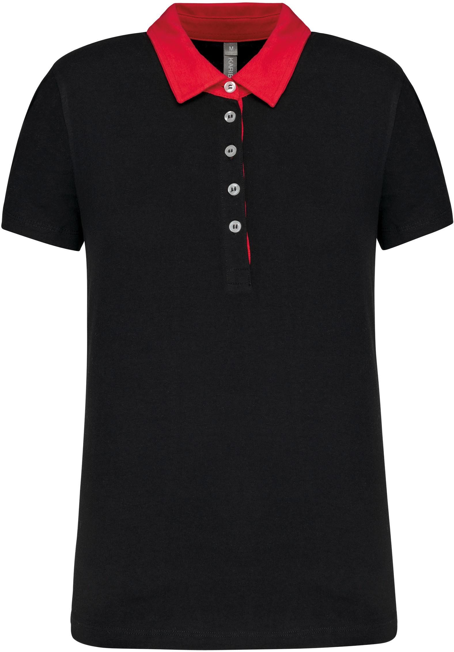 Kariban Poloshirt Zweifarbiges Jersey-Polohemd für Damen günstig online kaufen