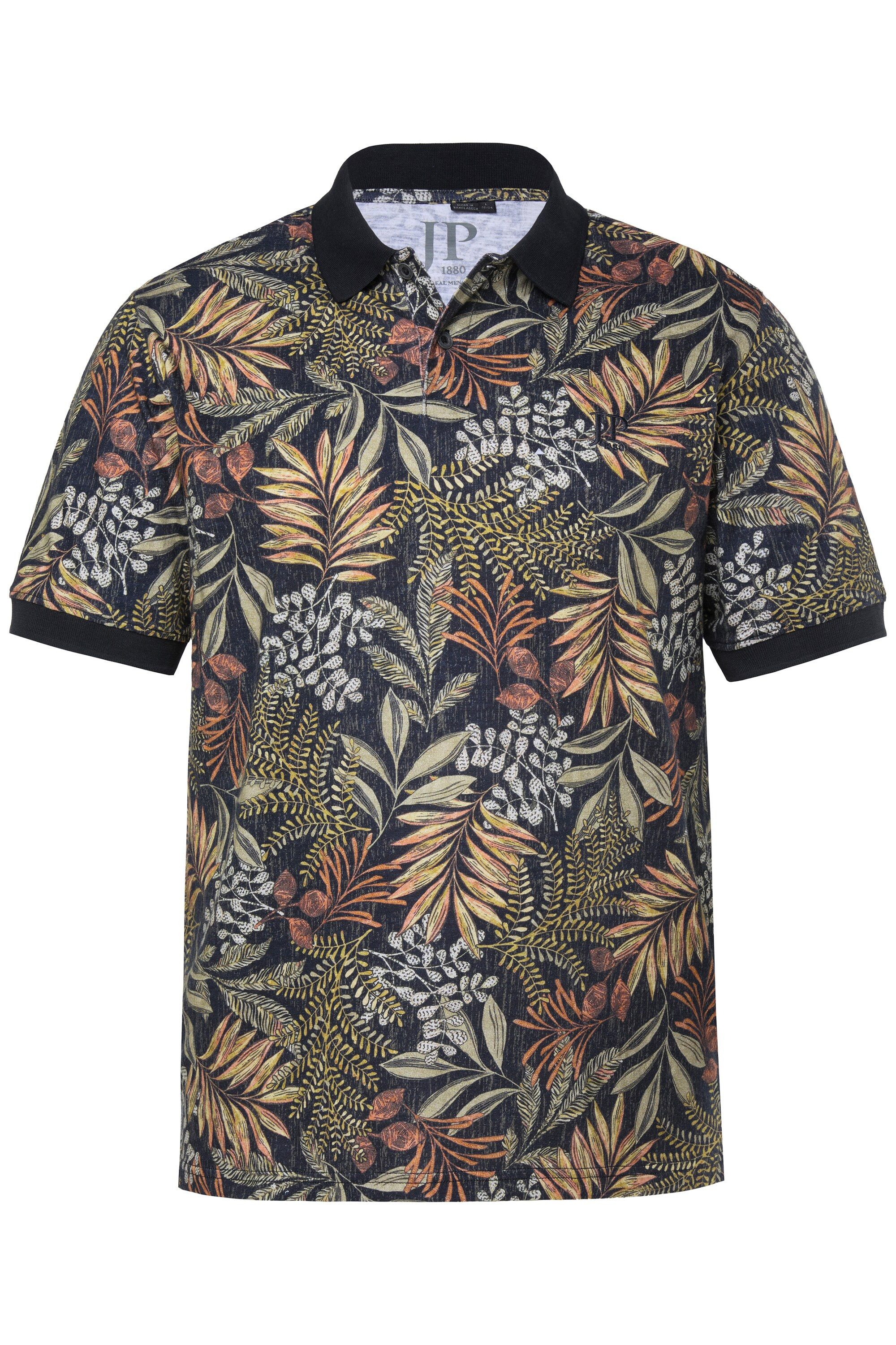 Poloshirt Poloshirt Halbarm Strukturjersey florales Muster