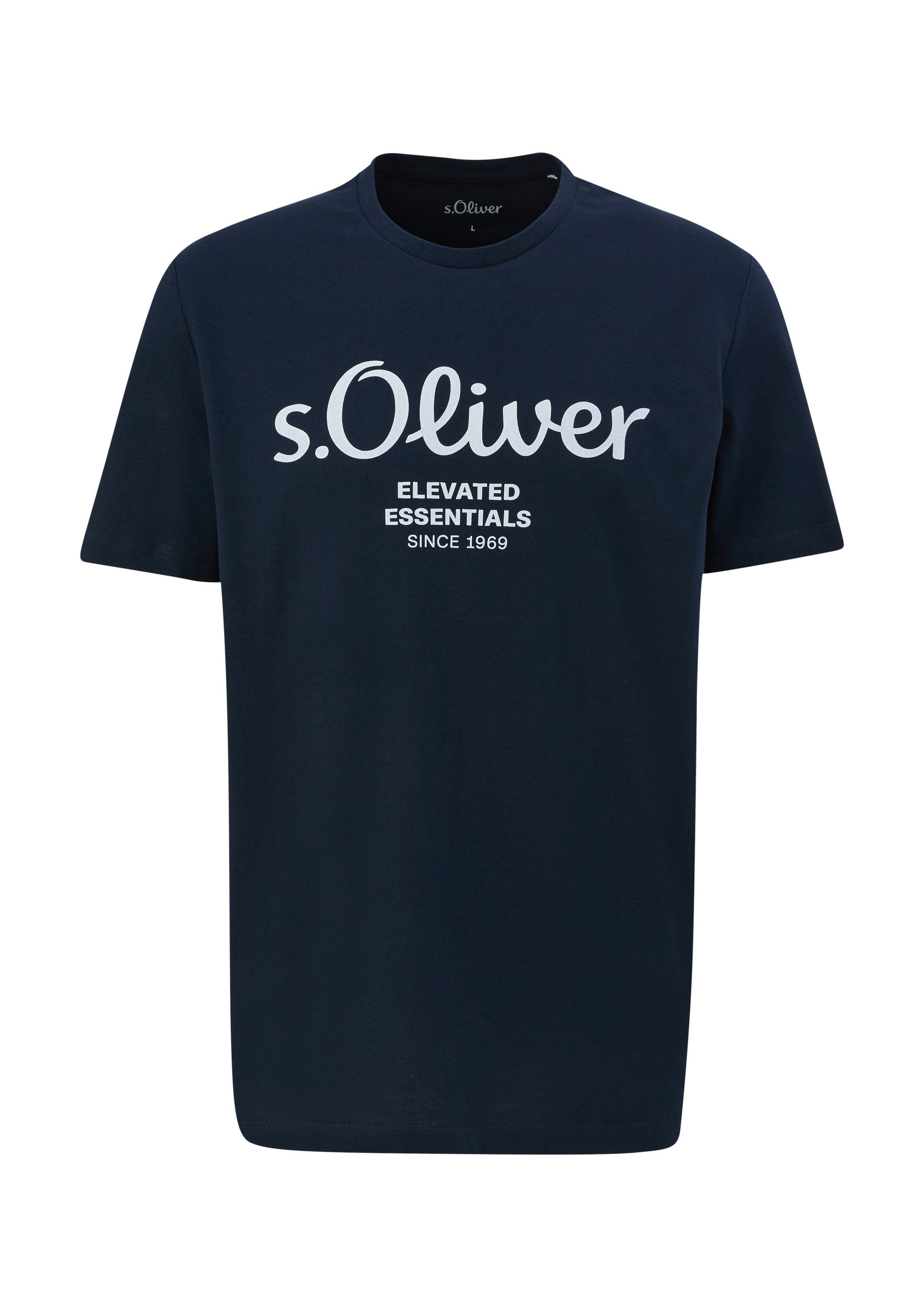 s.Oliver Kurzarmshirt T-Shirt Baumwoll-T-Shirt mit Logo-Print günstig online kaufen