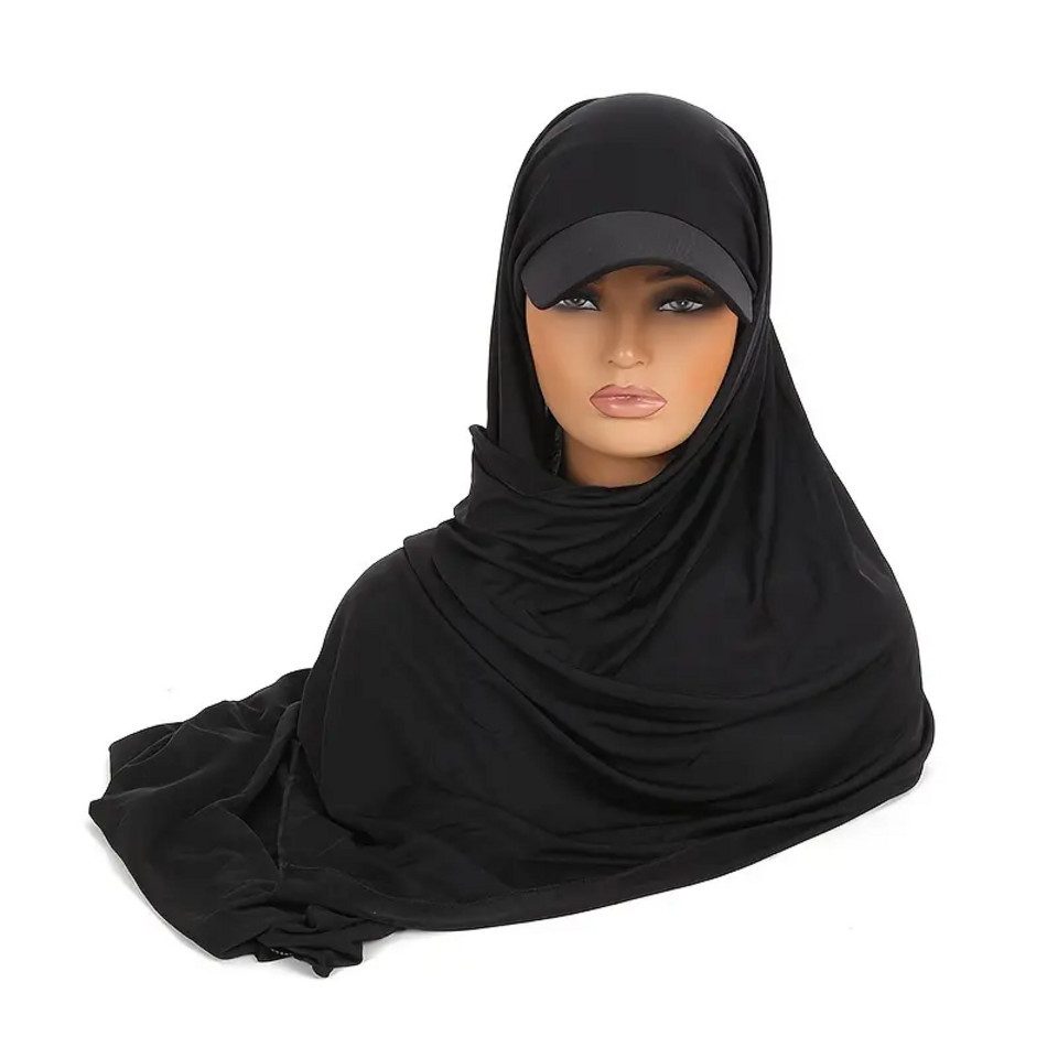 Aymasal Hijab Umra Hijab Cap mit Sonnenschutz Hijab-Cap (Kombinationsartikel, Cappy, Unterkopftuch, Hijab) Integrierter Sonnenschutz; bedeckend; schnell anzulegen