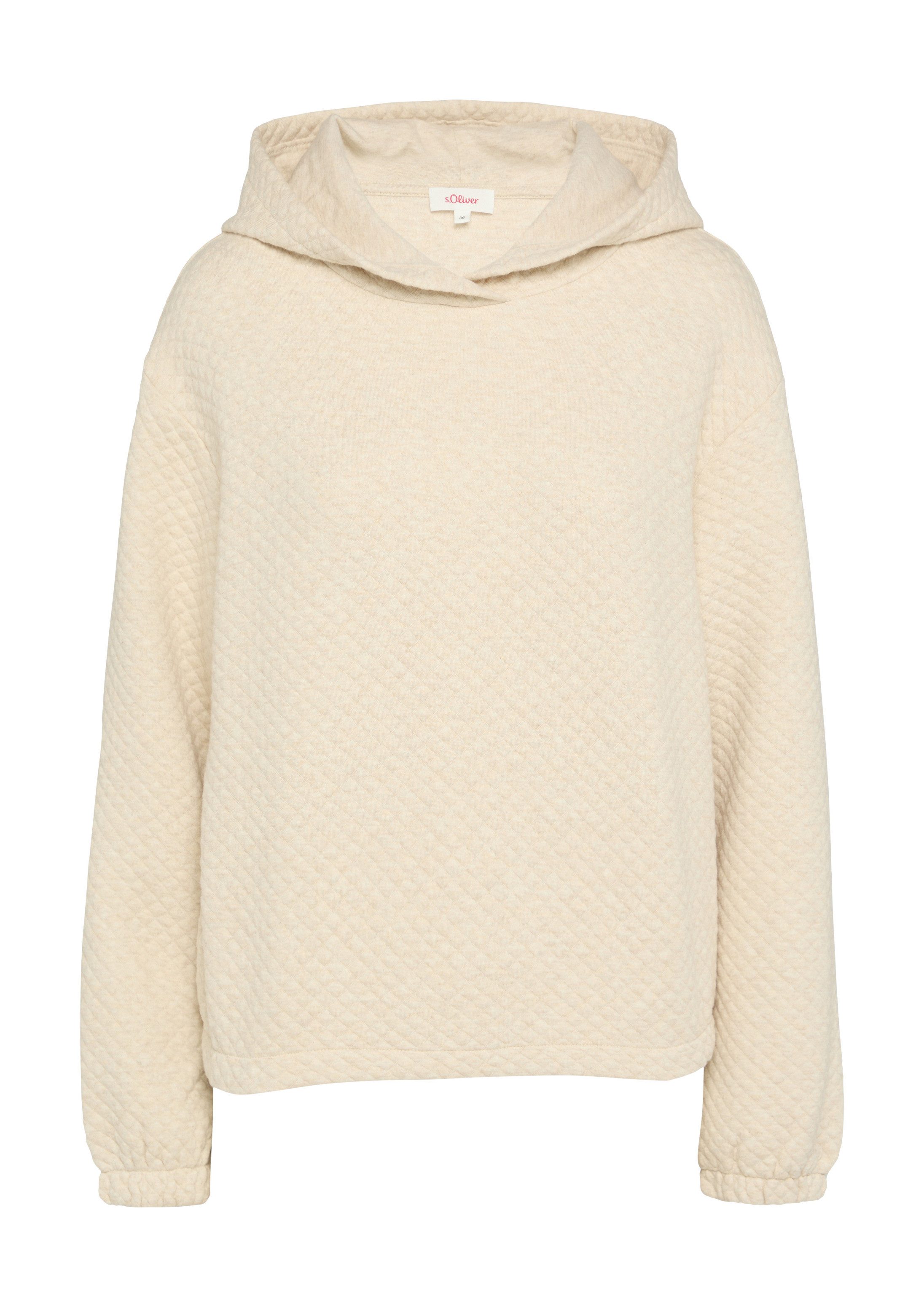 s.Oliver Sweatshirt Sweatshirt Relaxed-Fit-Hoodie mit Waffelstruktur