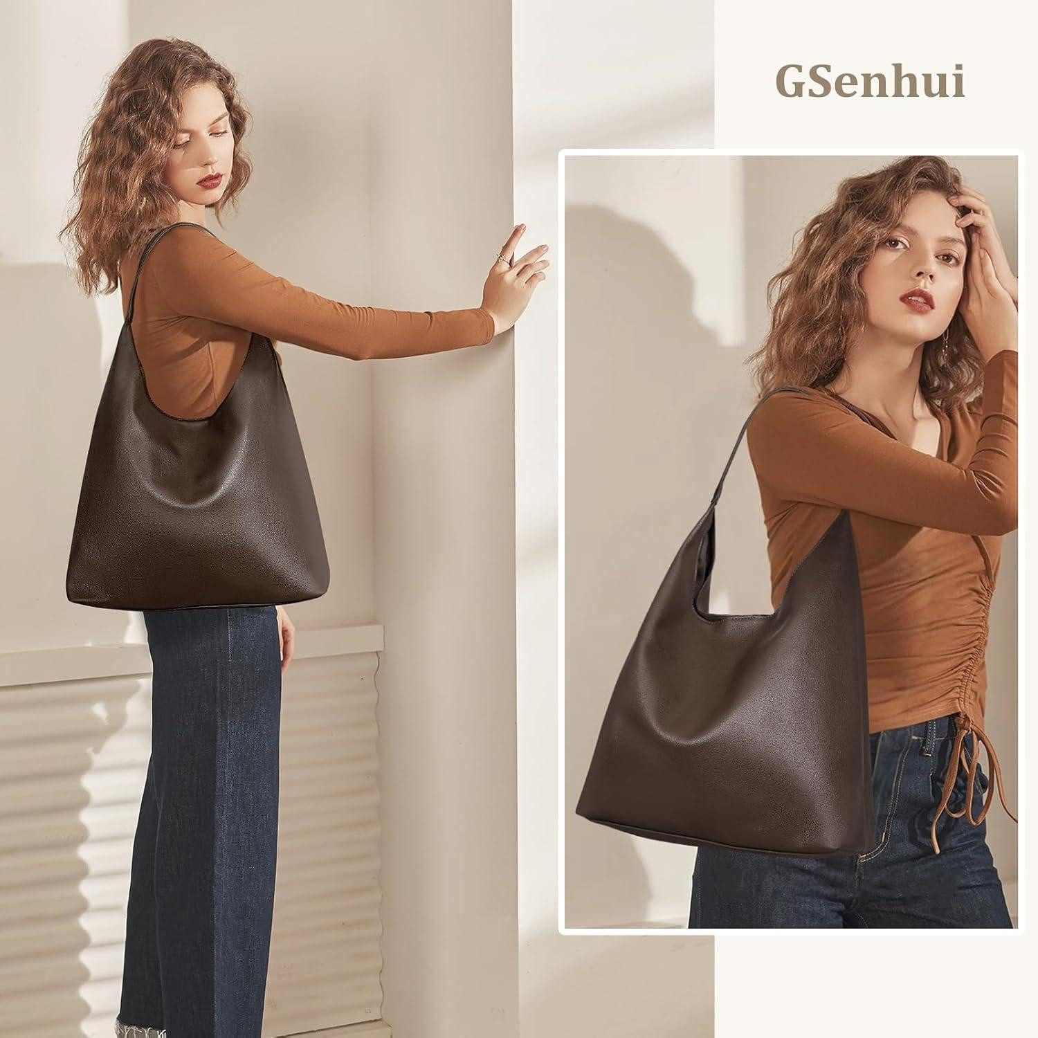 LuxusKollektion Hobo Wildleder Tote Bag Groß Shopper Damen Handtasche Hobo Braun