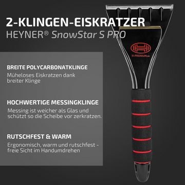 HEYNER Eiskratzer Auto Eiskratzer Scheibenkratzer Eisschaber Messingklinge Softgriff