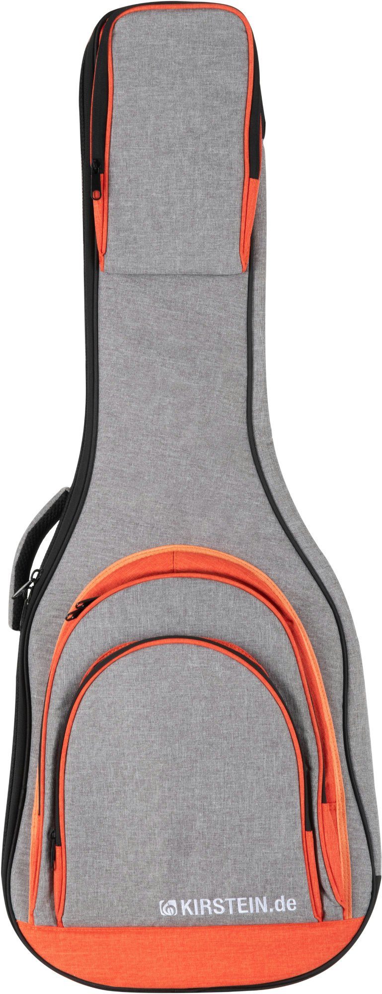 E-Gitarren-Tasche mit E-Gitarrentasche EGBK-1122OG Gitarrentasche Rucksackgarnitur gepolsterte Grau, Kirstein