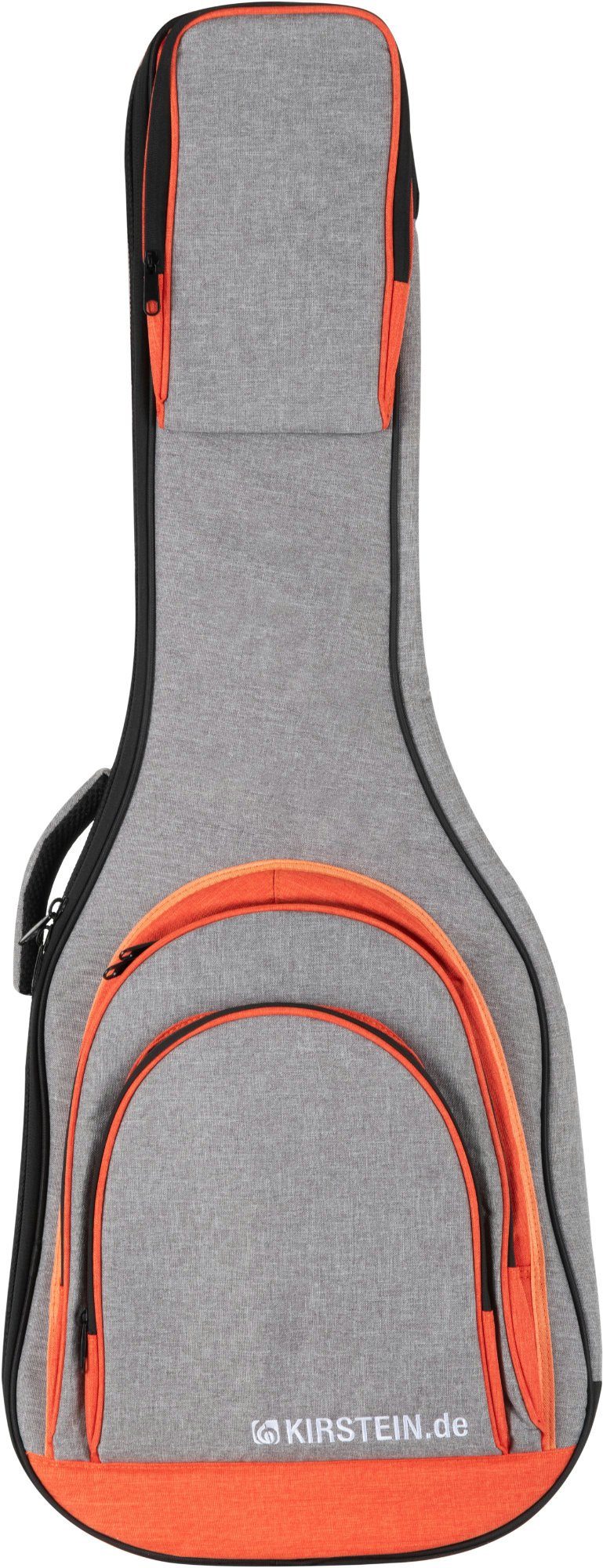 Kirstein Gitarrentasche EGBK-1122OG E-Gitarrentasche Grau, gepolsterte E-Gitarren-Tasche mit Rucksackgarnitur