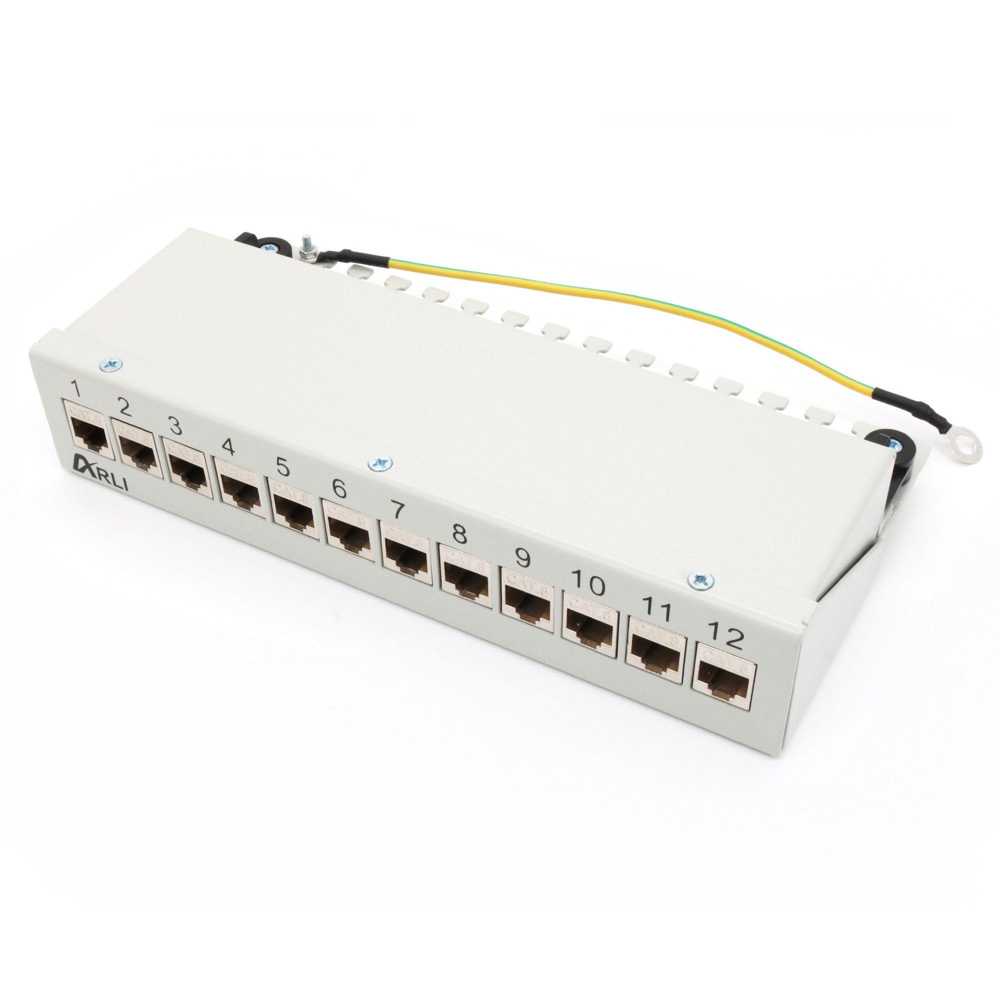 Patchpanel inkl. 12x Keystone Cat8.1 Module Netzwerk-Patch-Panel