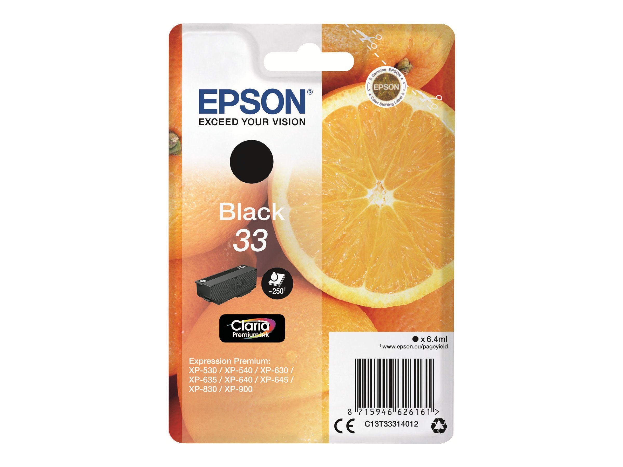 Black (C13T33314022) Epson Original Epson Tintenpatrone 33